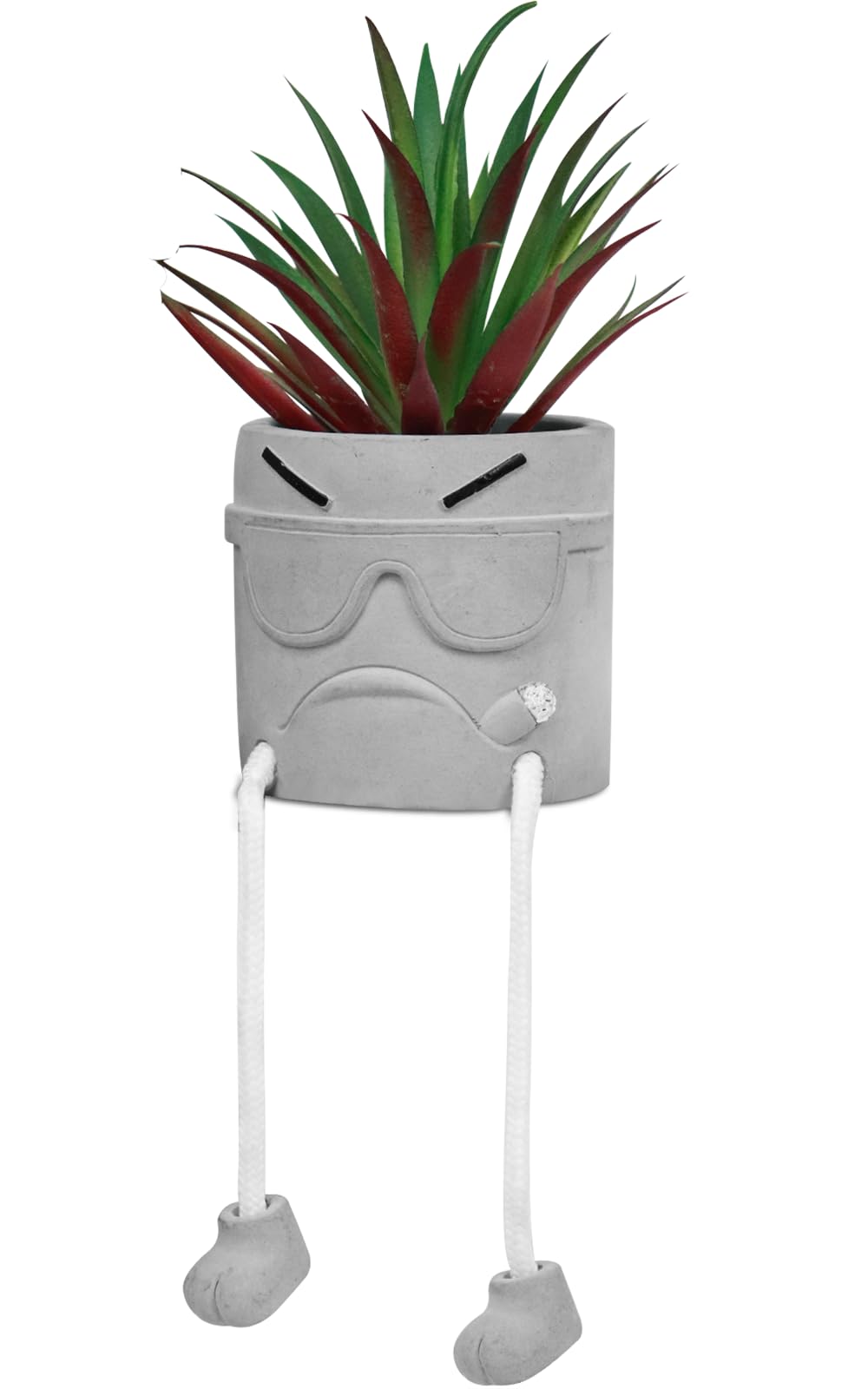 Zerzsy Artificial Succulents in Cement Pots with Hanging Leg - Mini Fake Plants for Kitchen Shelf, Bathroom Decor, Office Wall & Home Decor - Perfect for Indoor Greenery and Space-Saving Decorations