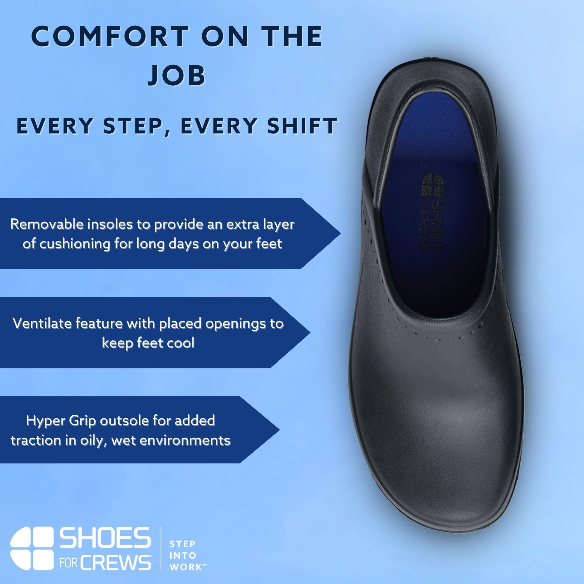 Slip-Resistant Waterproof Leather Clogs for Women - Non-Slip Work Shoes for Chefs, Nurses & Gardeners - Comfortable Black Slip-On Shoes for Kitchen, Food Service & Outdoor Use