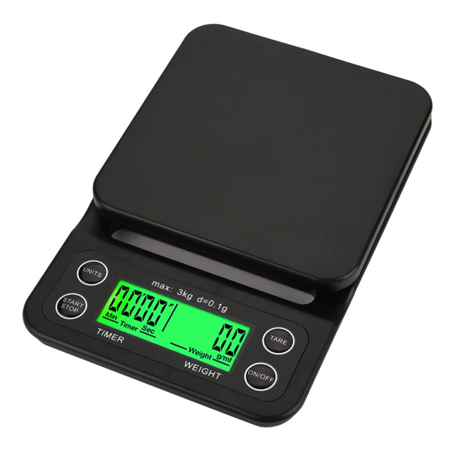 **3kg 0.1g High Precision Coffee Scale with Timer - Digital Espresso Scale for Home, Kitchen & Travel - LCD Display for Coffee Brewing, Drip, Food & Meat Weighing**