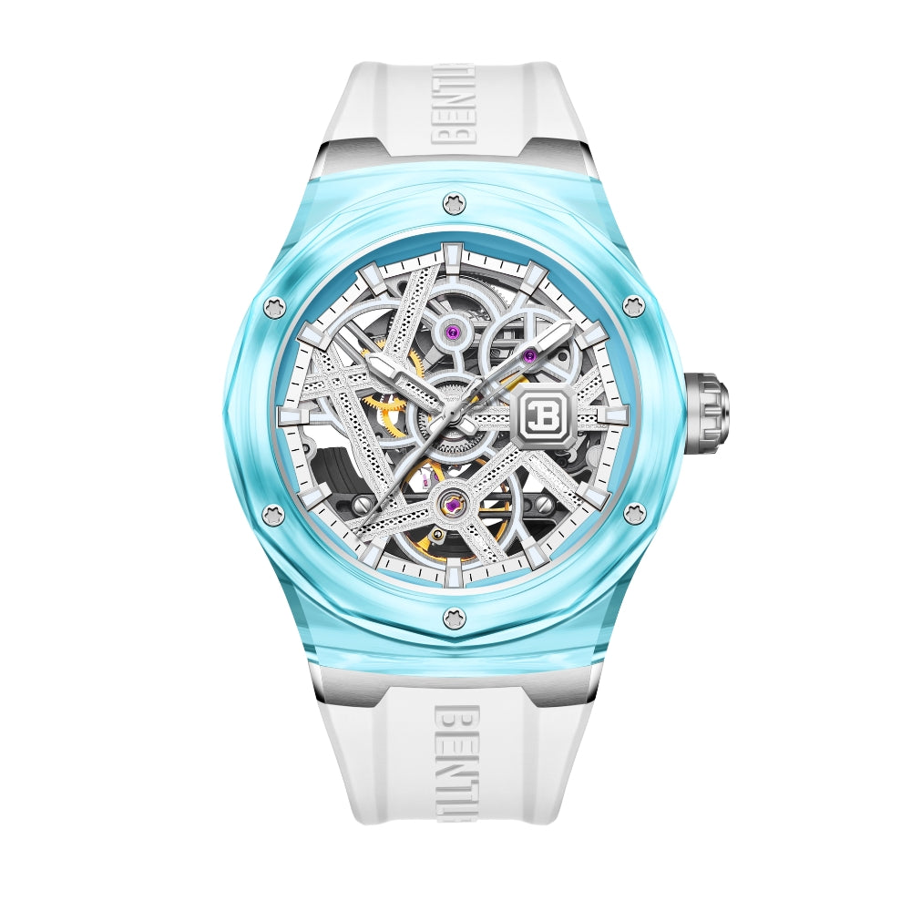 Bentley The Cynosure Collection White & Blue Luxury Watch BL 60 64 - Elegant Timepiece for Men, Business & Formal Occasions
