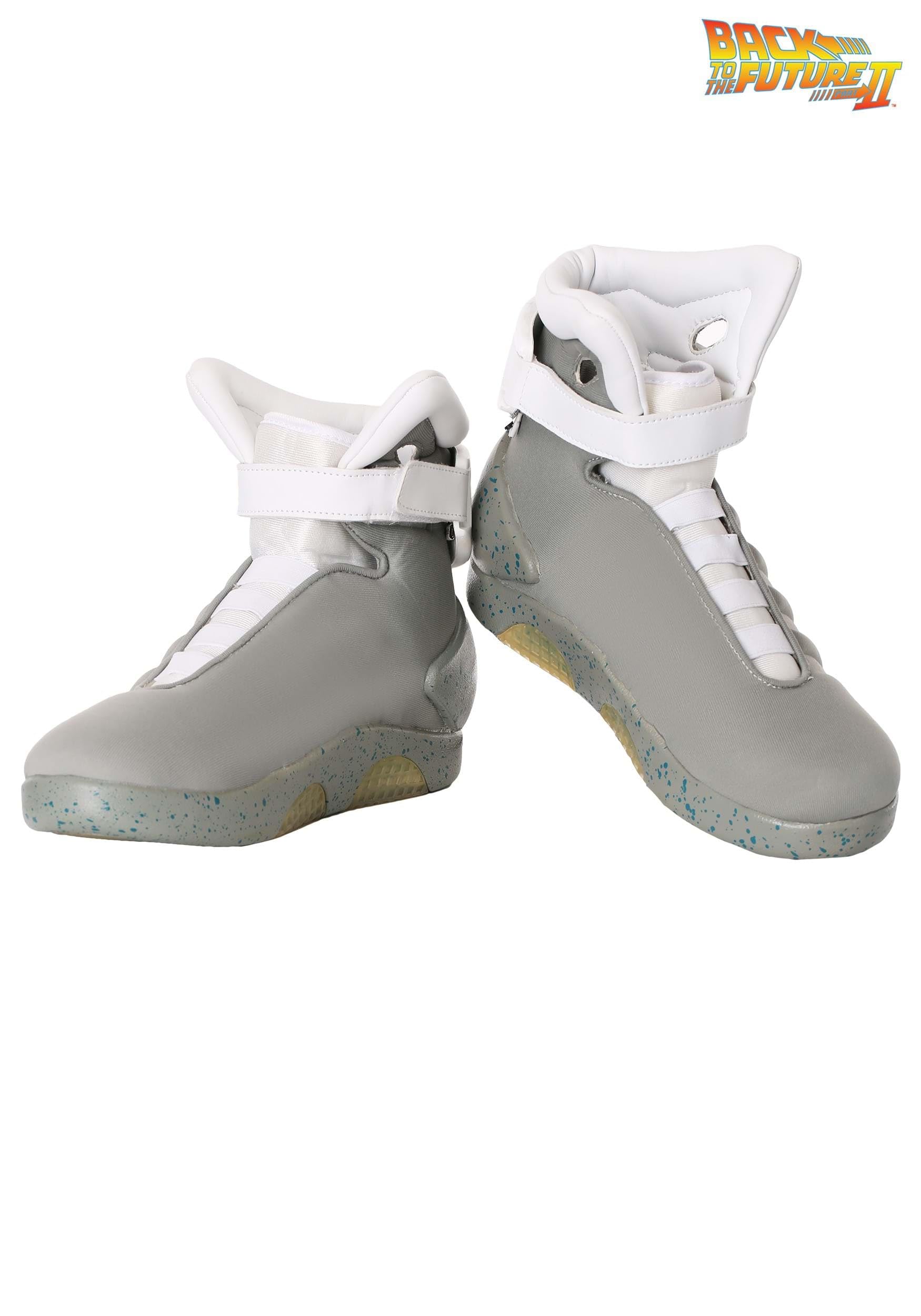 Official Back to the Future 2 Light Up Shoes for Adults - LED Sneakers with USB Charging & Adjustable Straps - Perfect for Halloween Costumes, Cosplay, and 80s Theme Parties