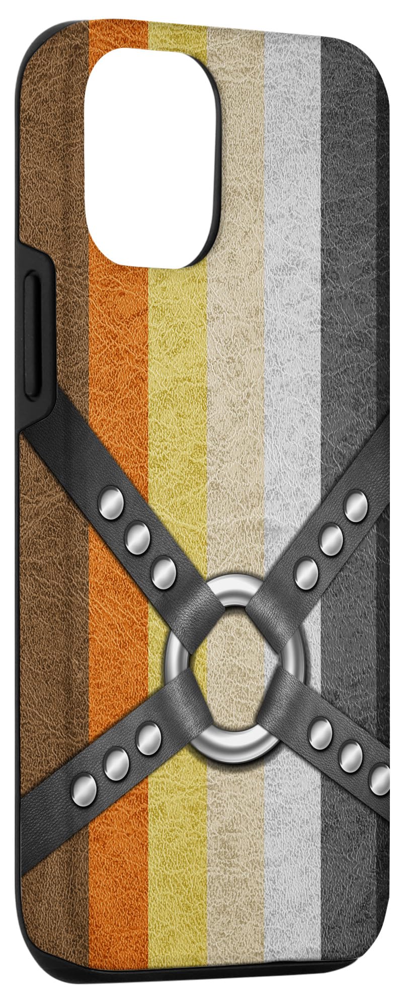 iPhone 12/12 Pro Leather Case with Gay Bear Pride Harness Design - Durable Protective Phone Cover for LGBTQ+ Pride, Everyday Use & Special Occasions