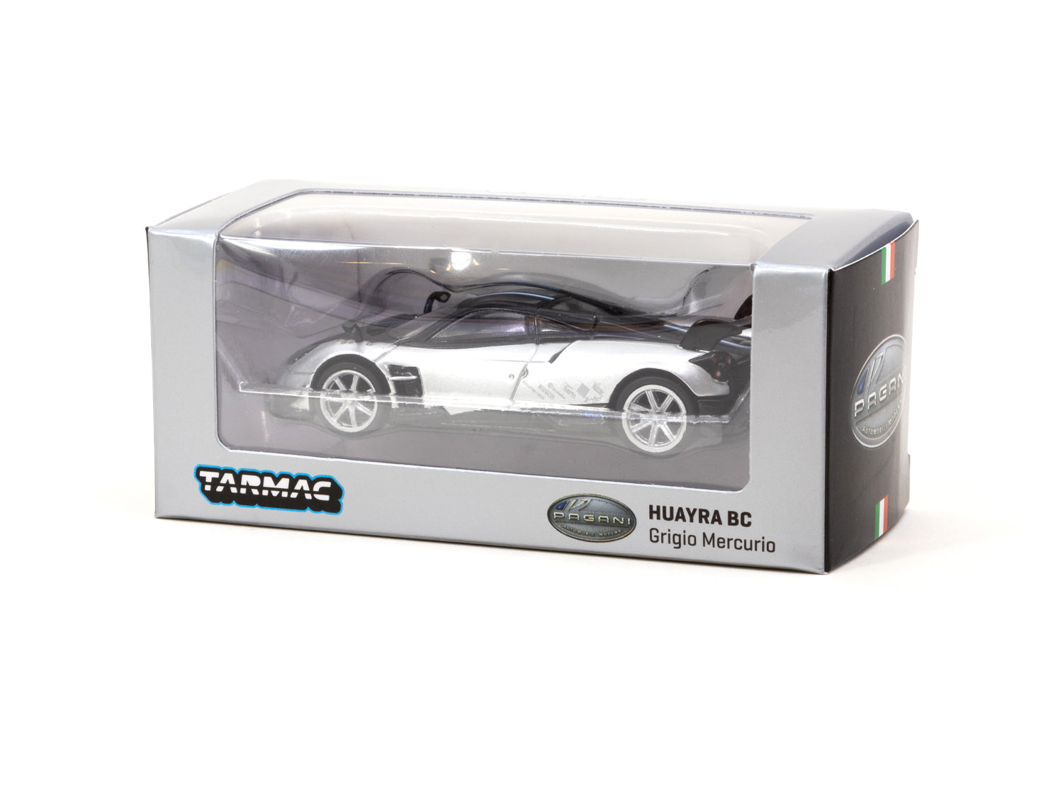 Tarmac Works 1/64 Pagani Huayra BC Grigio Mercurio Diecast Model Car - Premium Collectible for Car Enthusiasts - Perfect for Display, Gifts, and Racing Collections