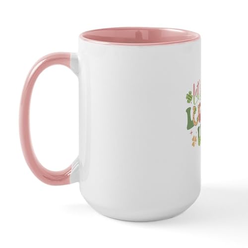 White/Pink Inside - St Patricks Day Lucked Up 15 Oz Ceramic Large Mug