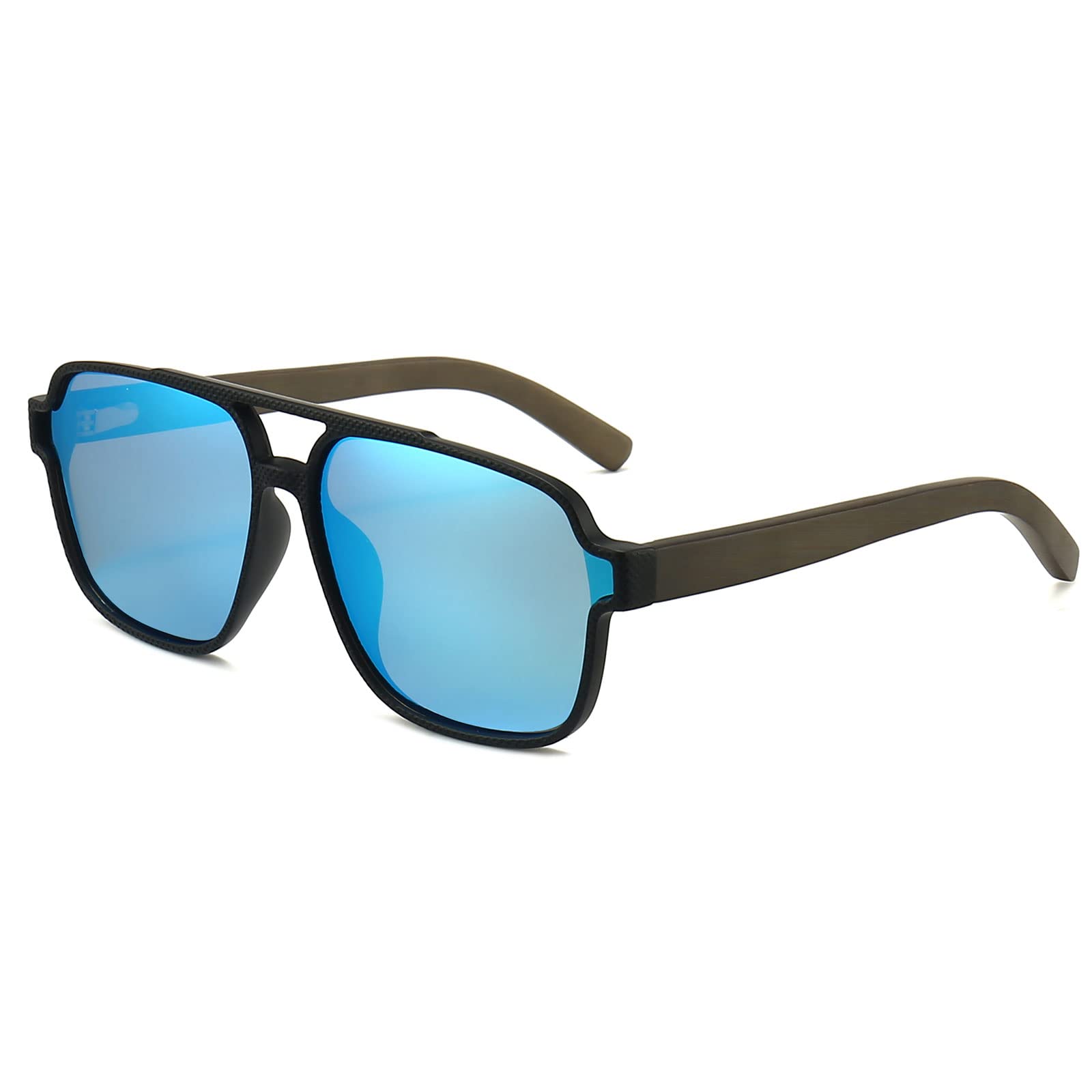 ANRRI Wooden Sunglasses for Men & Women - UV Protection & Polarized Lenses - Classic Aviator Style with Wood Frame - Perfect for Outdoor Activities, Beach, Driving & Fashion Accessories