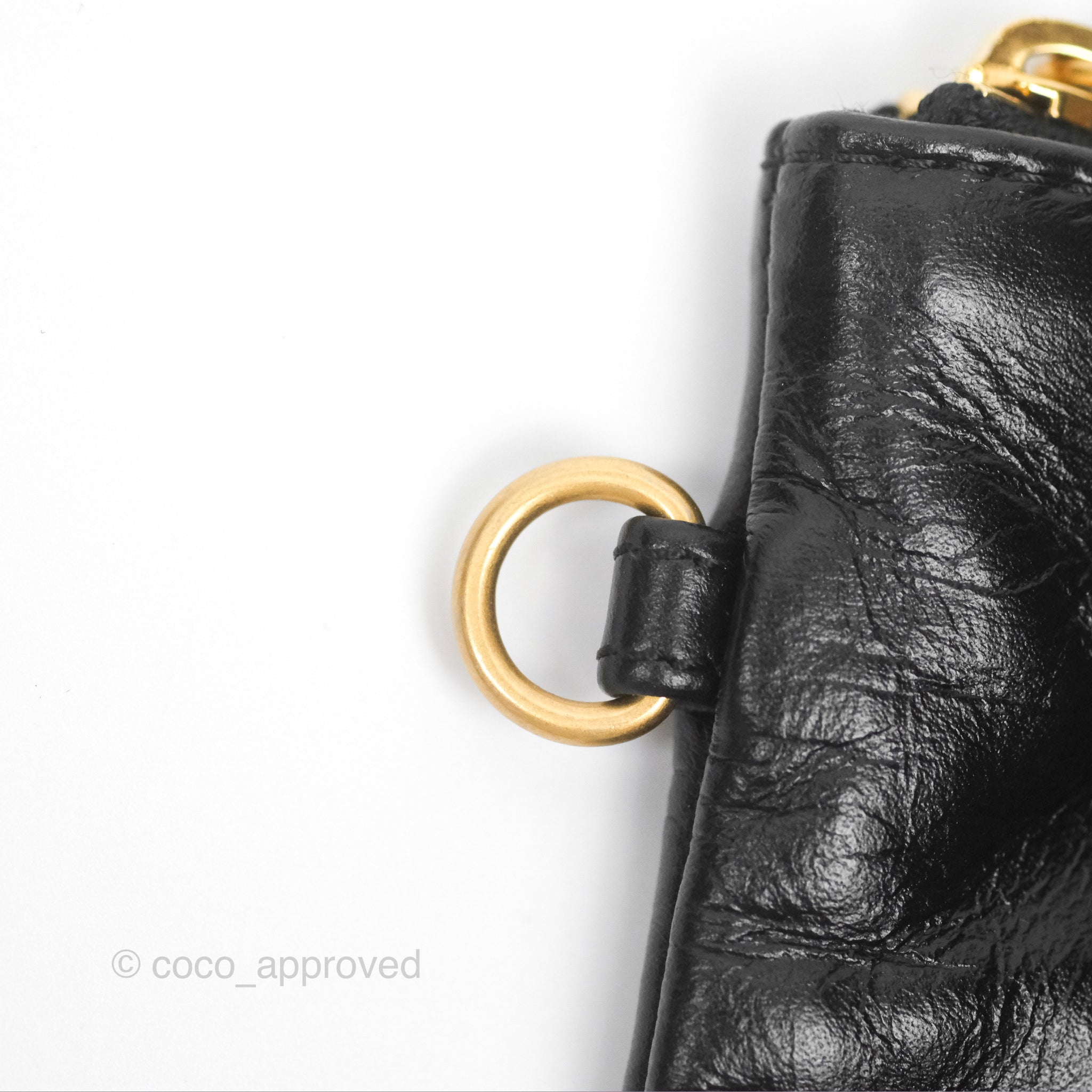 Chanel 22 Small Handbag Black Shiny Crumpled Calfskin Leather with Aged Gold Hardware - Luxury Crossbody Bag for Women, Perfect for Date Night & Evening Events