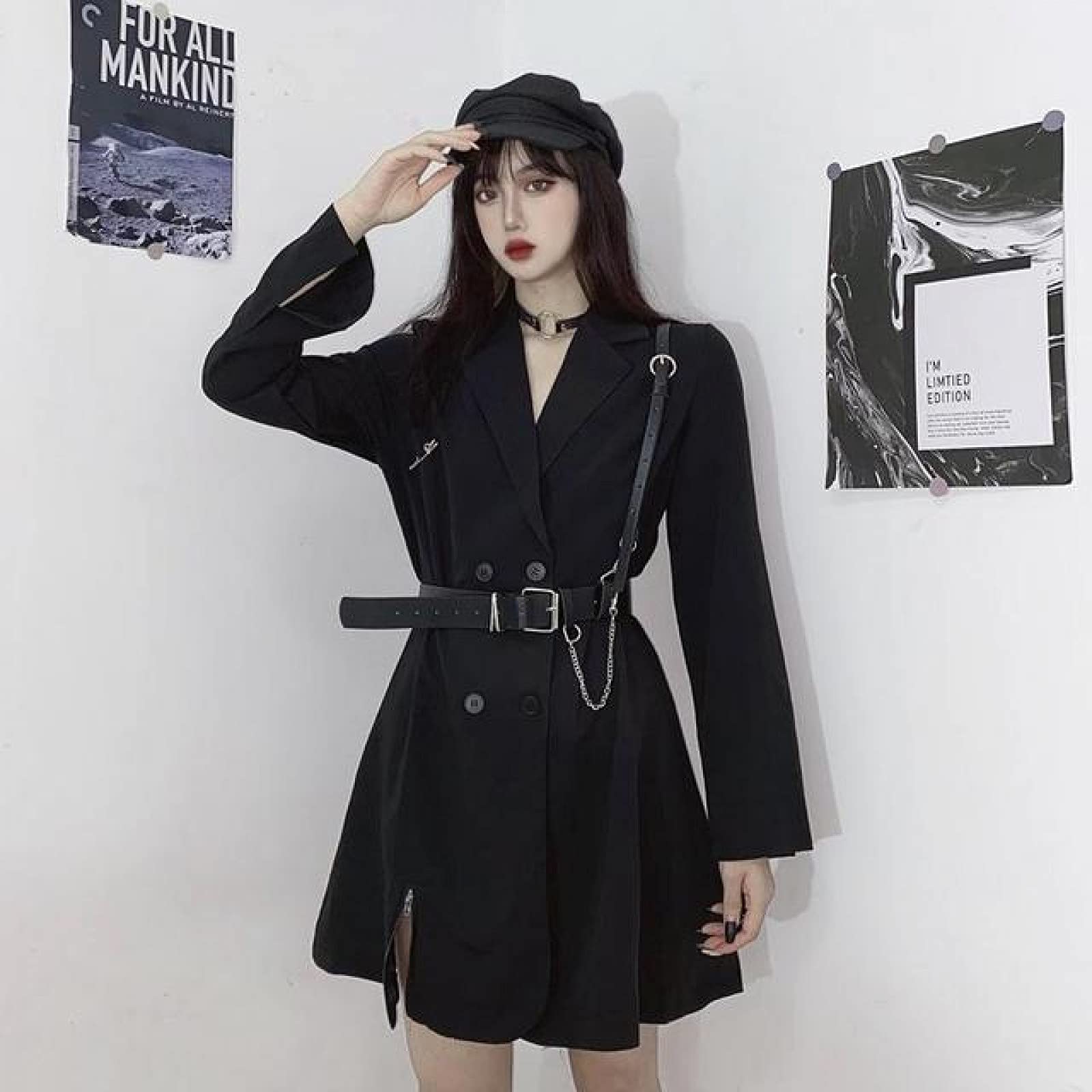 Gothic Punk Dress for Women - Harajuku Style Black Lace Dress for College, Party & Cosplay | Elegant Gothic Lolita Fashion for Night Out, Halloween & Alternative Style