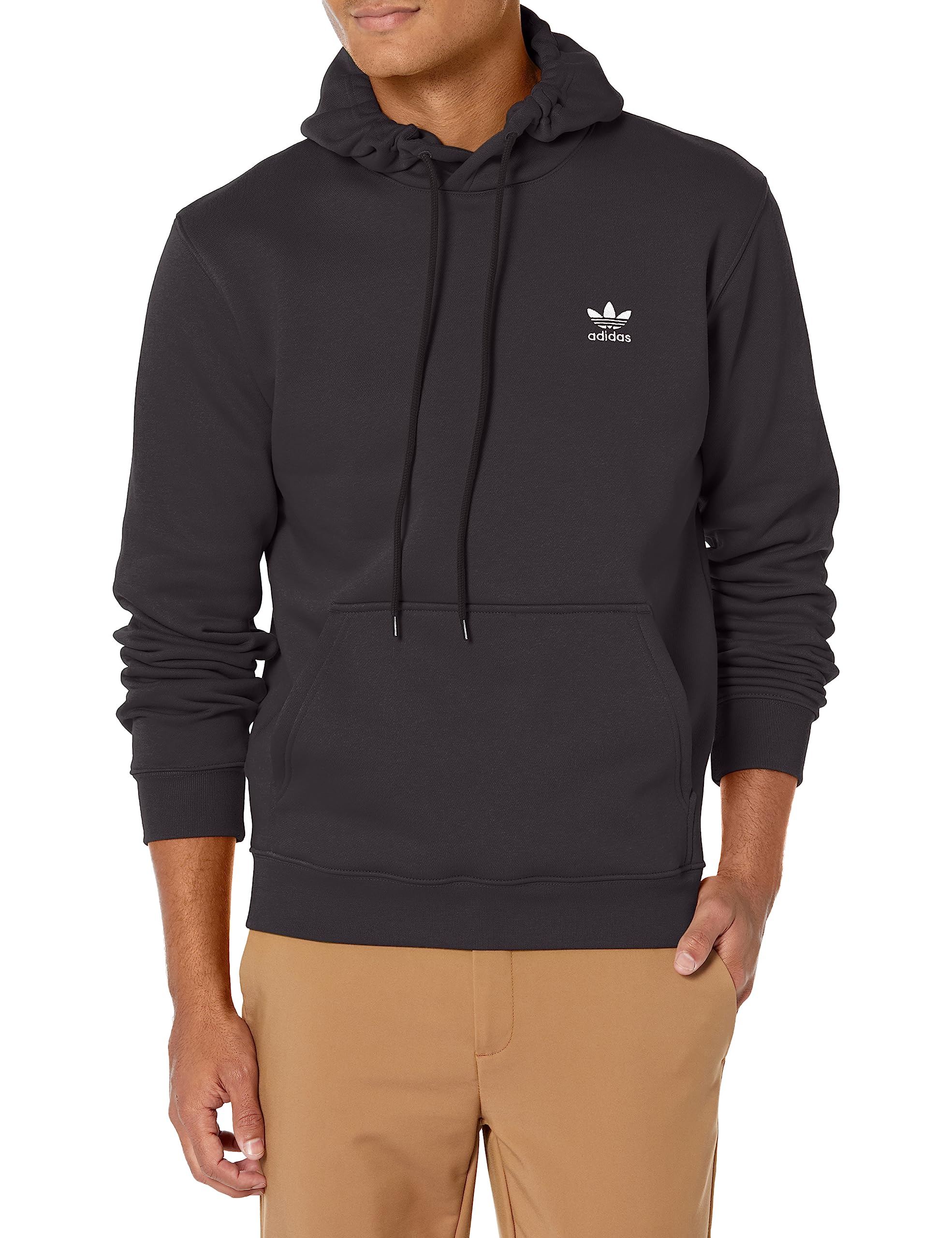 adidas Originals Men's Trefoil Essentials Hoodie - Comfortable Cotton Pullover Sweatshirt for Casual Wear, Street Style & Gym