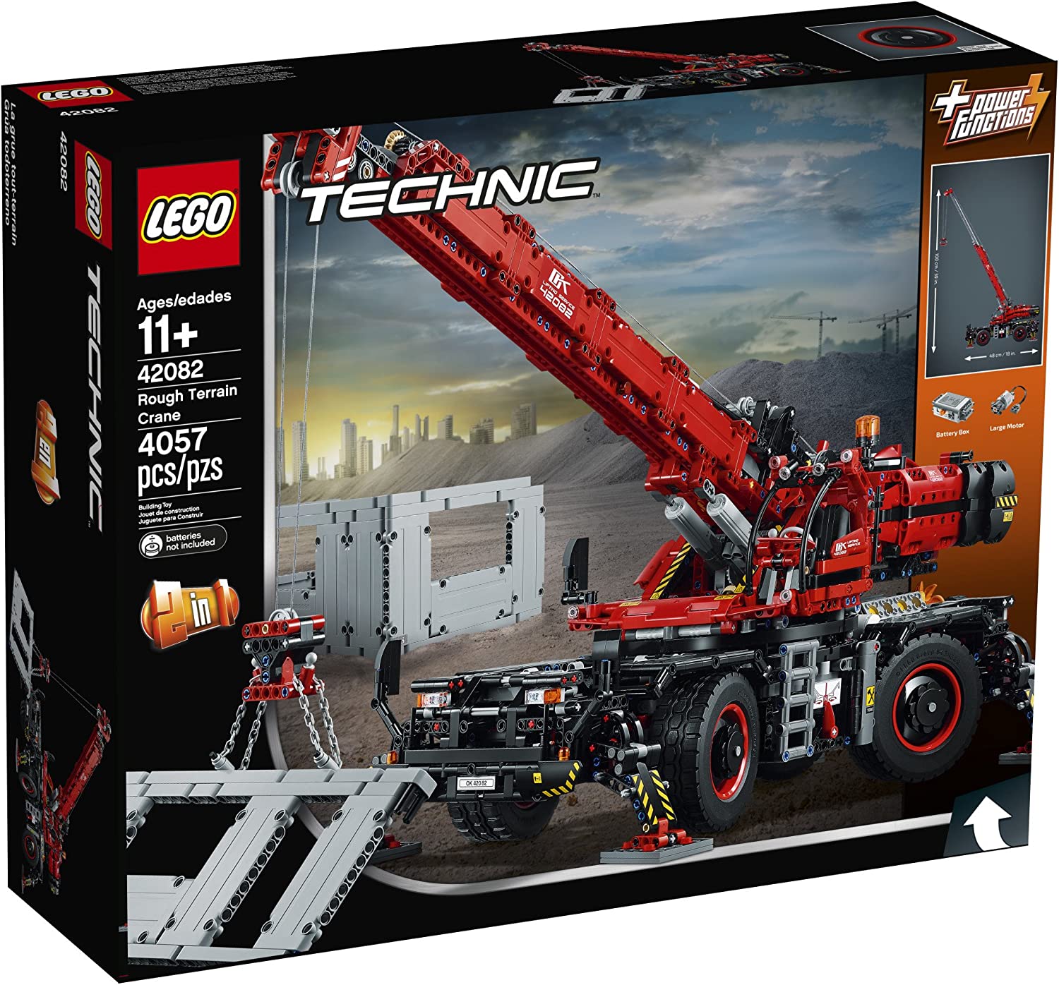 LEGO Technic Rough Terrain Crane 42082 Building Kit – 4,057 Pieces, Remote Control, Motorized Functions – Perfect for Construction Enthusiasts & Collectors – Great Gift for Kids & Adults – Play, Display, or DIY Engineering Projects