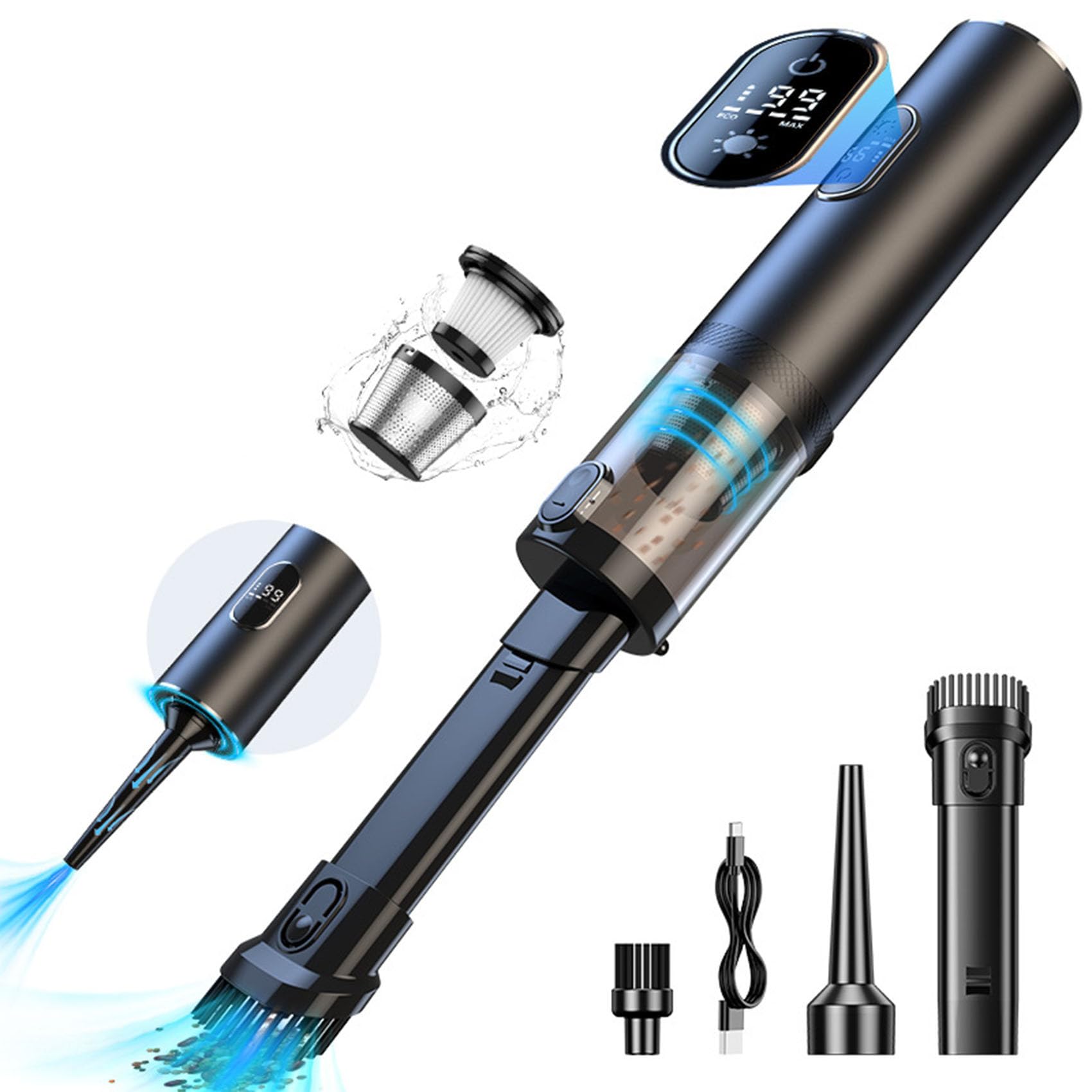 Aerovac V-15 Pro Powerful Car Vacuum Cleaner - Portable Multi-Functional Handheld Vacuum for Home & Auto Detailing | Ideal for Cars, Trucks, Pet Hair & Small Spaces