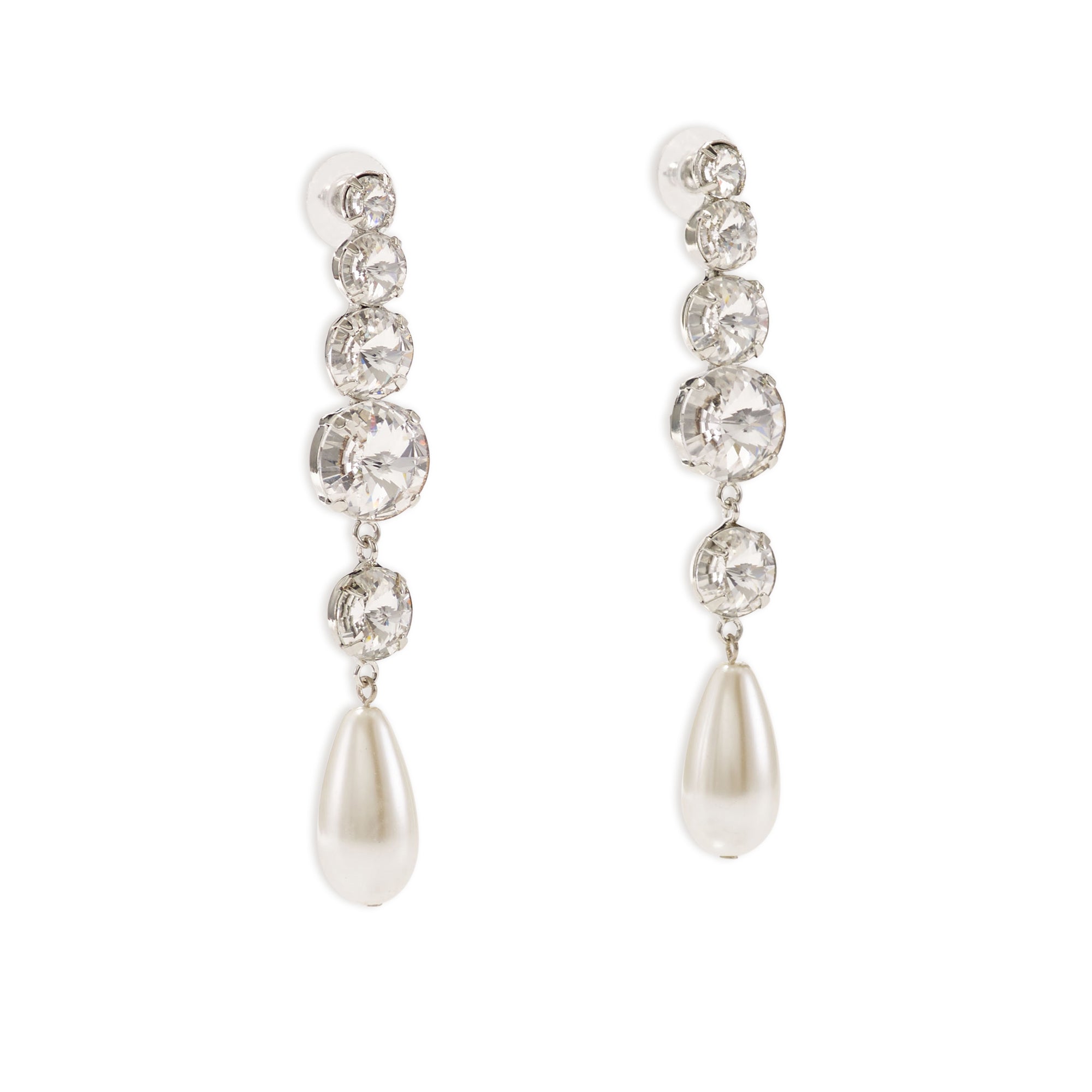 Athena Pearl and Crystal Drop Earrings - Elegant Dangle Jewelry for Women | Perfect for Weddings, Parties & Special Occasions
