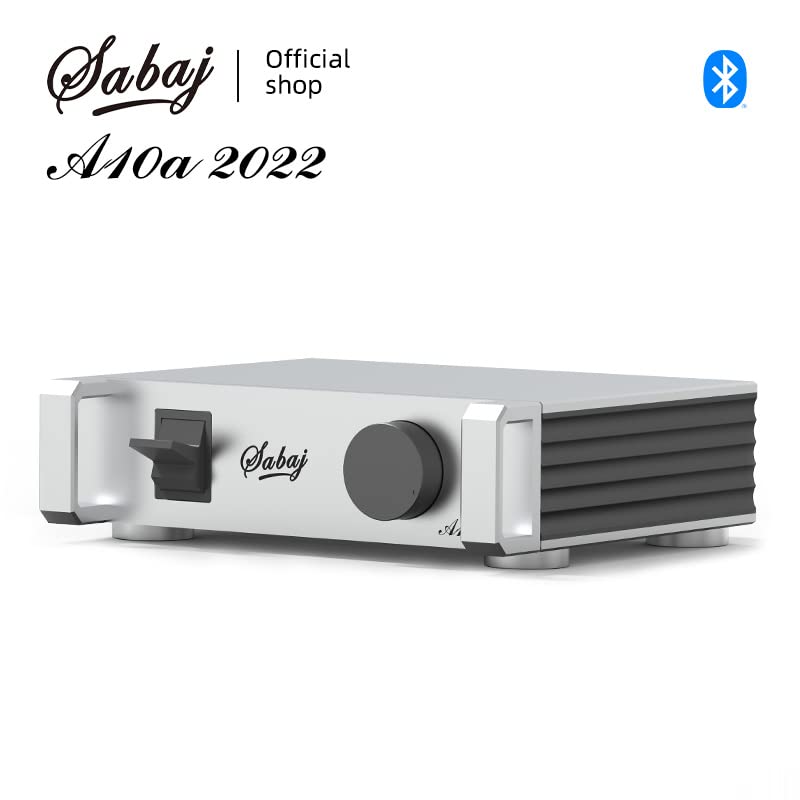 Sabaj A10a 2022 Version Class D Power Amplifier - 225W MA5332M Chip, Bluetooth 5.0, XLR & RCA Inputs, 110W x 2 RMS (4Ω), Ultra-Low 0.005% THD+N - Perfect for Home Theater, Studio Monitoring & Hi-Fi Audio Systems