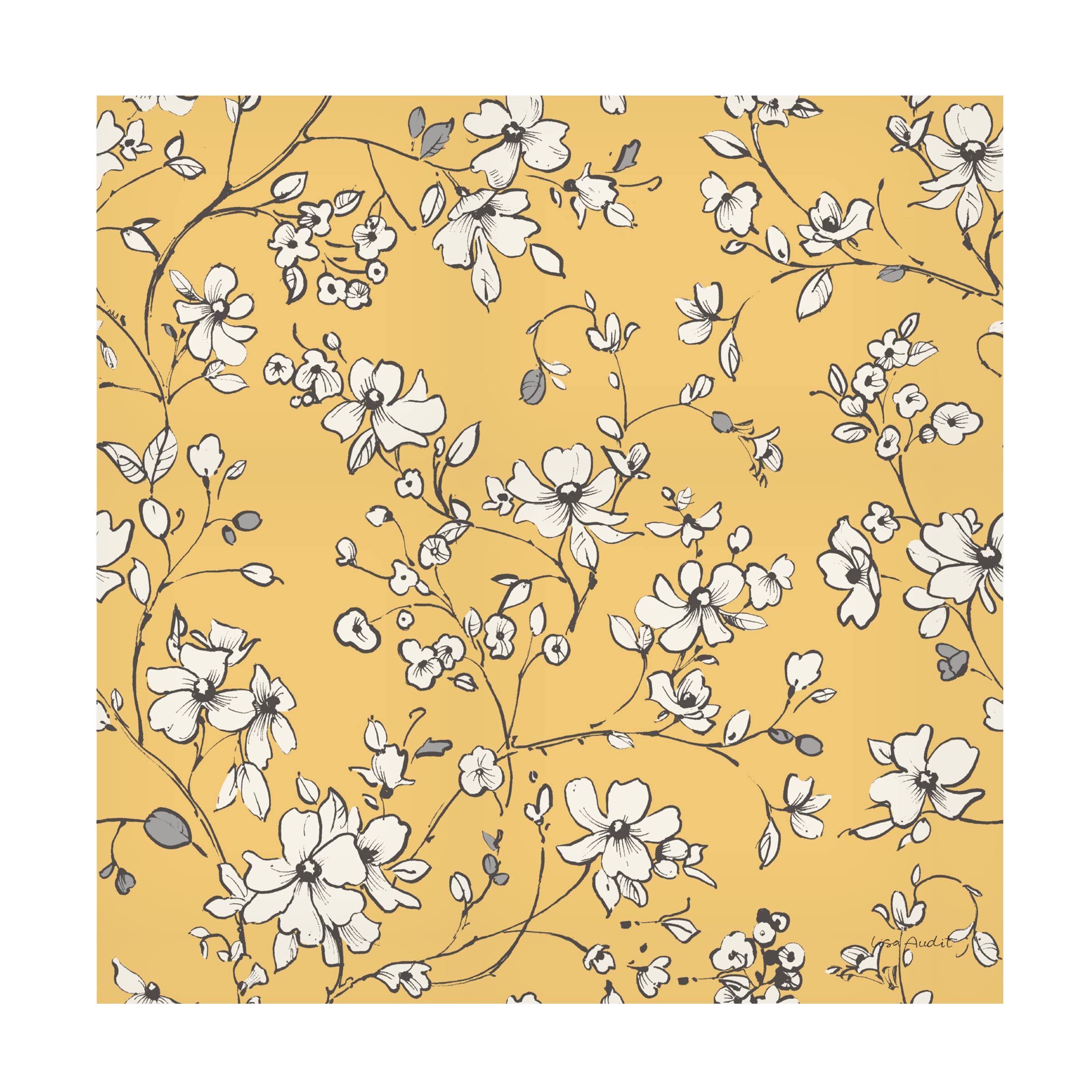 Lisa Audit 'Happy Yellow 27 on Yellow' Abstract Canvas Wall Art - Modern Home Decor for Living Room, Bedroom & Office