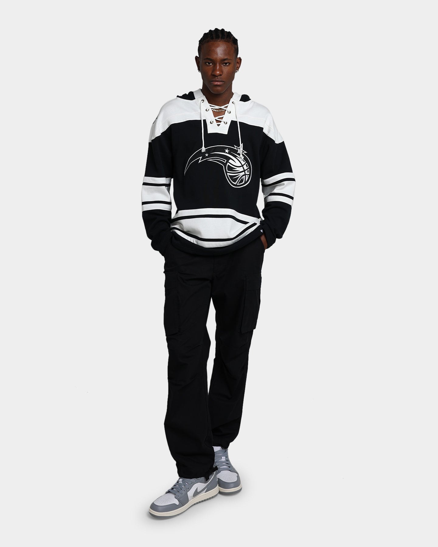 47 Brand Orlando Magic Superior Lacer Hoodie - Jet Black NBA Basketball Fan Apparel for Men & Women - Perfect for Game Day, Casual Wear & Sports Events