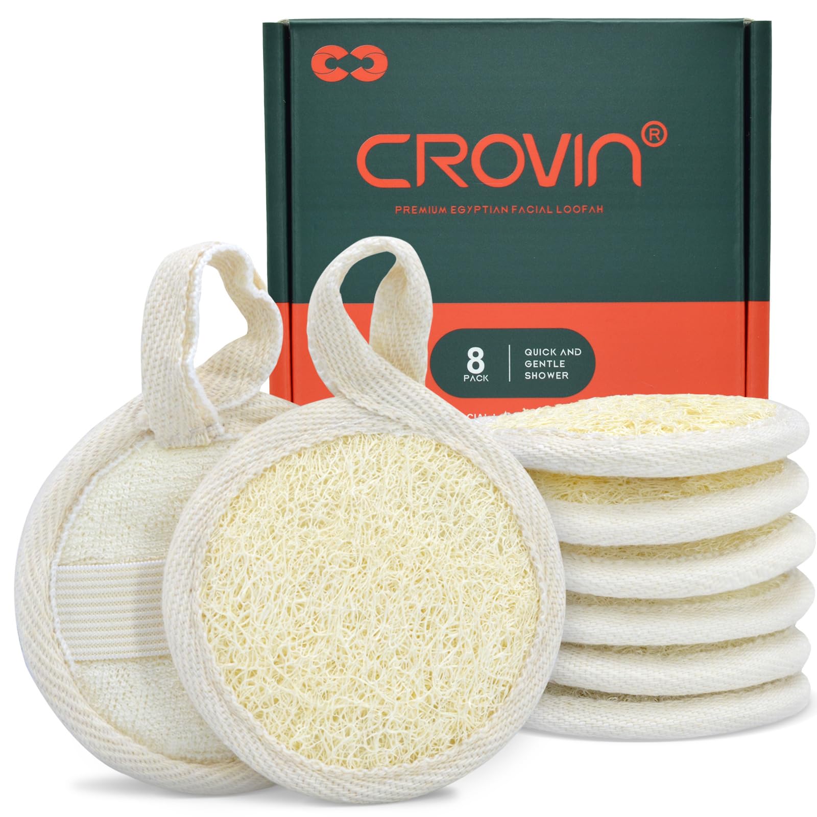 Natural Luffa Exfoliating Facial Pads - 8 Count Pack | Gentle Face Scrubber & Cleansing Sponge for Deep Cleaning & Skin Renewal | Perfect for Daily Skincare, Makeup Removal & Blackhead Treatment