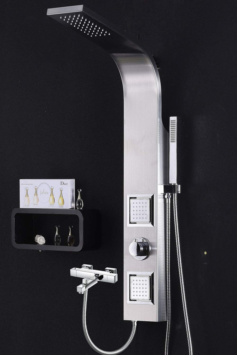 Vista XI Modern Pressure Balanced Shower Panel System with Rain Shower Head - Chrome Finish for Luxury Bathroom Upgrade | Spa-Like Shower Experience