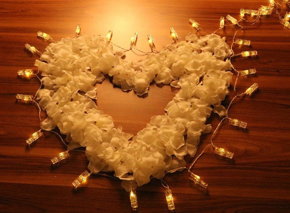 1000 Pieces Artificial Jasmine Rose Petals - Wedding Decoration, Party Flower Petals, Romantic Proposal & Honeymoon Kit in Gold | Perfect for Wedding Aisle, Table Scatter, Bridal Shower, Anniversary & Valentine's Day Decor