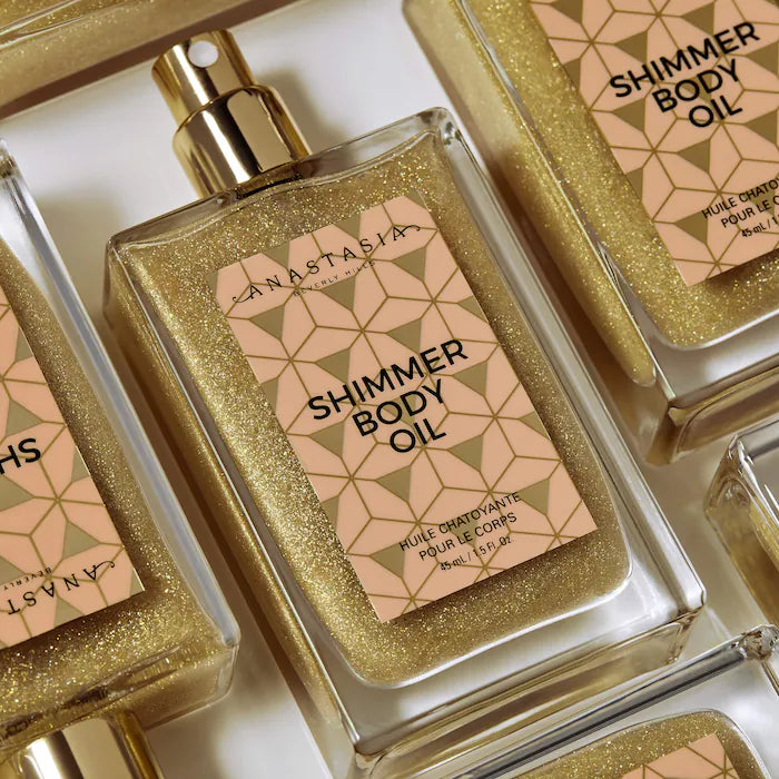 Anastasia Beverly Hills Shimmer Body Oil - Glow Enhancing Moisturizer for Radiant Skin | Perfect for Parties, Date Nights & Summer Glow