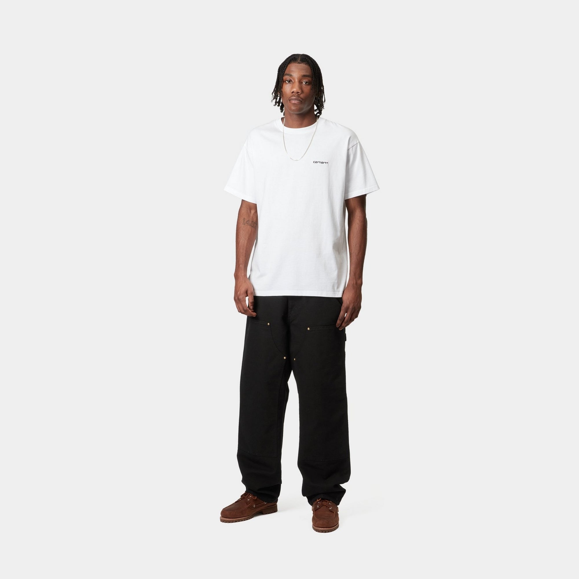 Double Knee Work Pants for Men - Durable Black Rinsed Denim Jeans for Construction, Carpentry & Outdoor Workwear