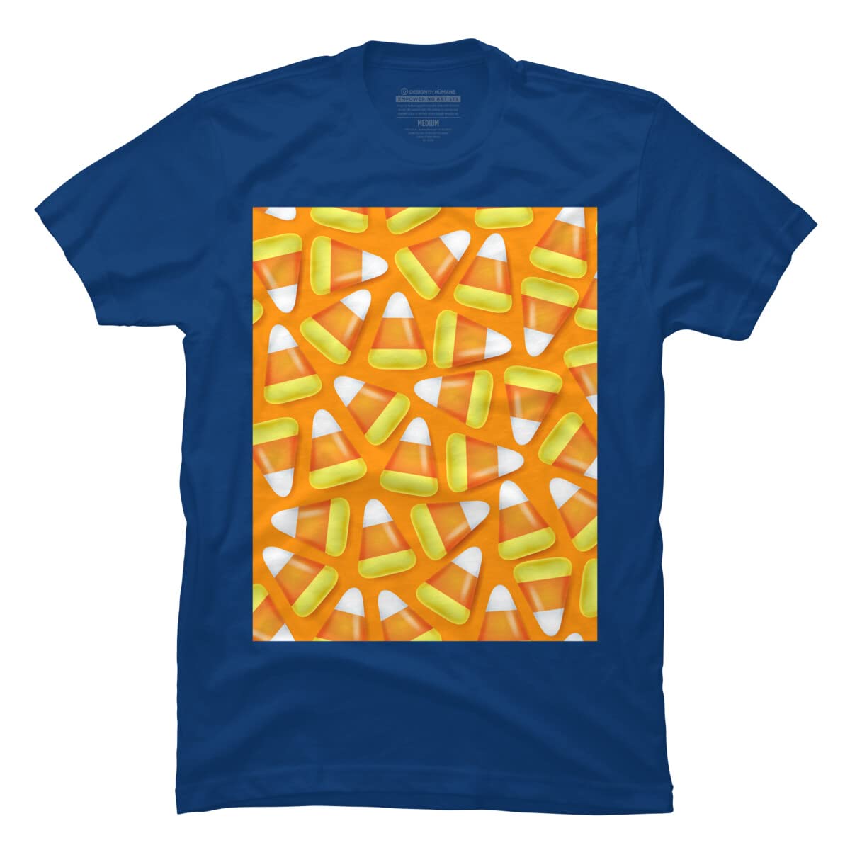 Design By Humans Men's Halloween Candy Corn Graphic T-Shirt | Funny Costume & Party Outfit | NewburyBoutique Cotton Tee for Trick or Treat, Cosplay & Halloween Festivals
