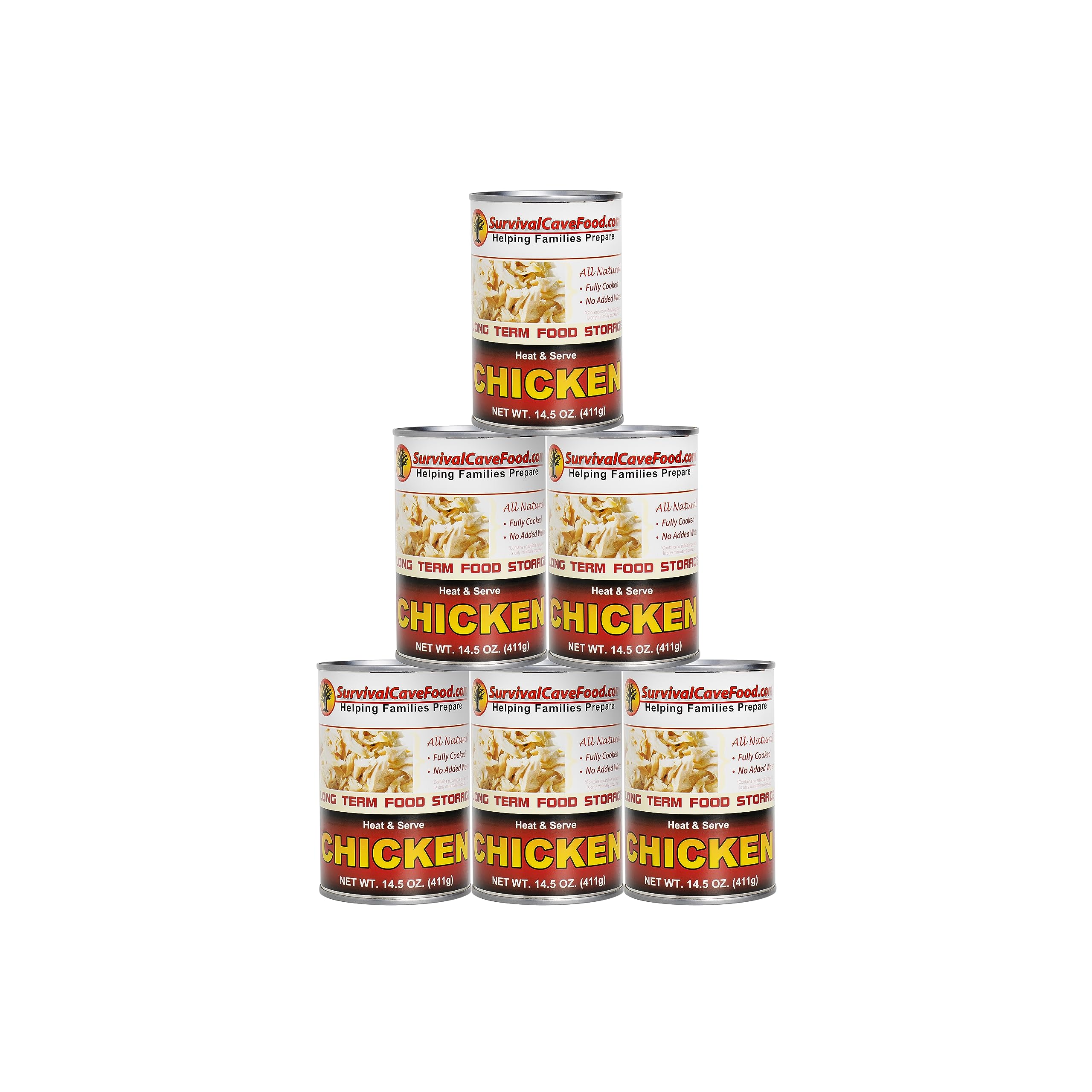 SurvivalCaveFood Canned Chicken - 12 Cans (28oz Each) | Emergency Food Supply, Long Shelf Life, Non-GMO | Perfect for Camping, Prepping & Disaster Preparedness