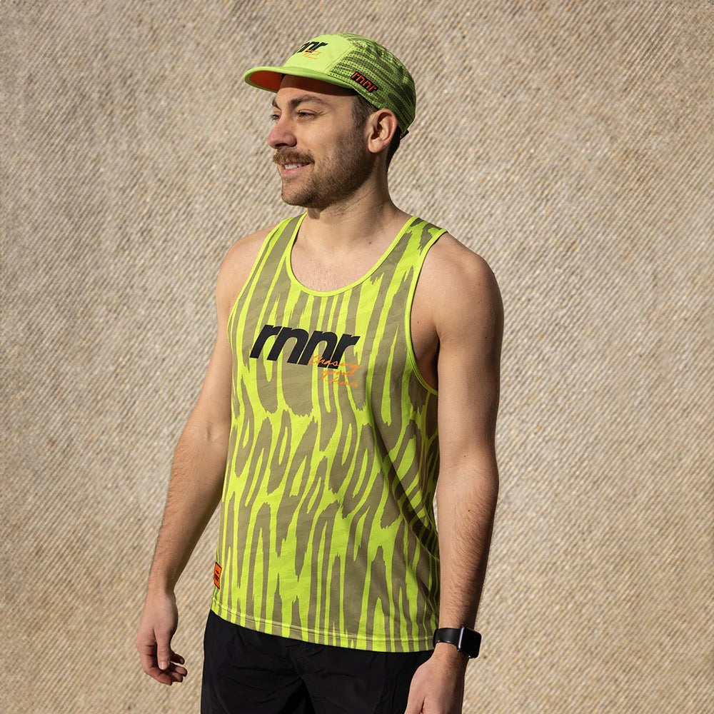 Men's All Out Singlet - Drippy Cheetah Green - Breathable Workout Tank Top for Running & Gym | Athletic Performance Apparel for Men