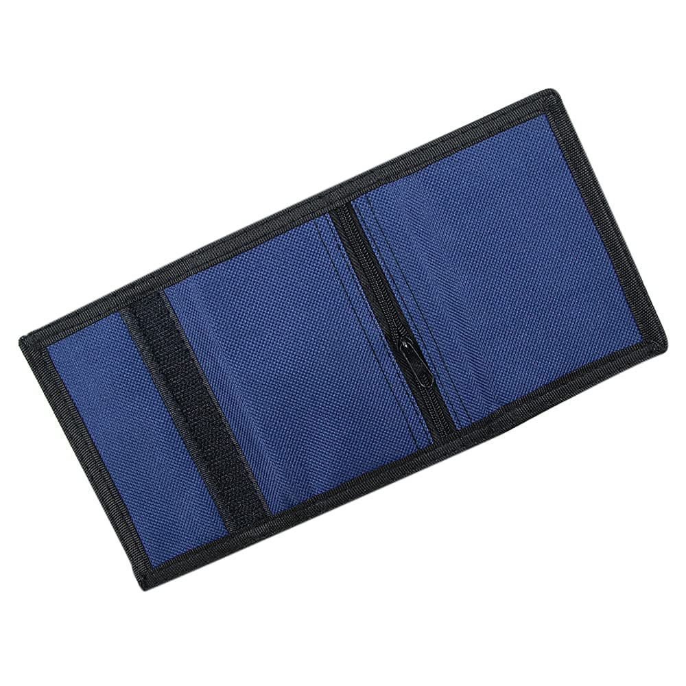 RFID Blocking Trifold Nylon Wallet for Men & Women - Anti-Theft Magic Sticker Wallet for Teens & Adults (Navy Blue) | Perfect for Travel, Daily Use & Gift Giving