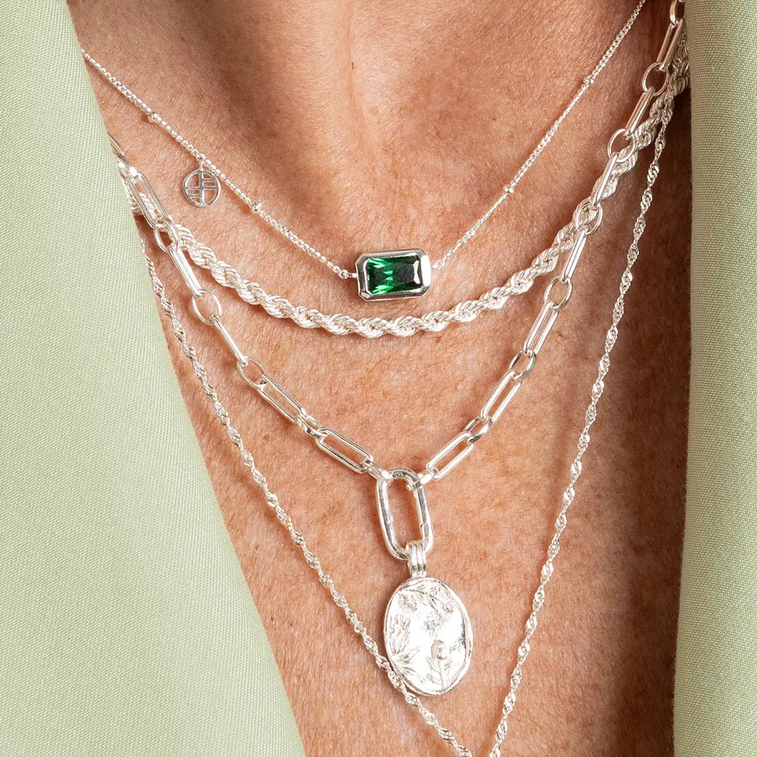 Tarkine Emerald Green Necklace for Women - Elegant 925 Sterling Silver Pendant with Genuine Green Gemstone | Perfect for Weddings, Parties & Everyday Wear