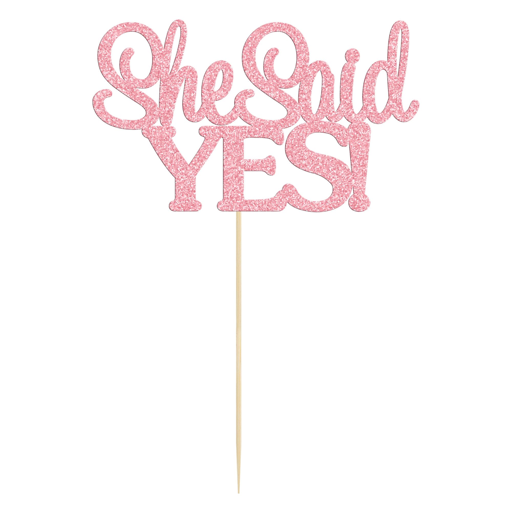 Pink 'She Said Yes' Cake Topper for Wedding & Bridal Shower