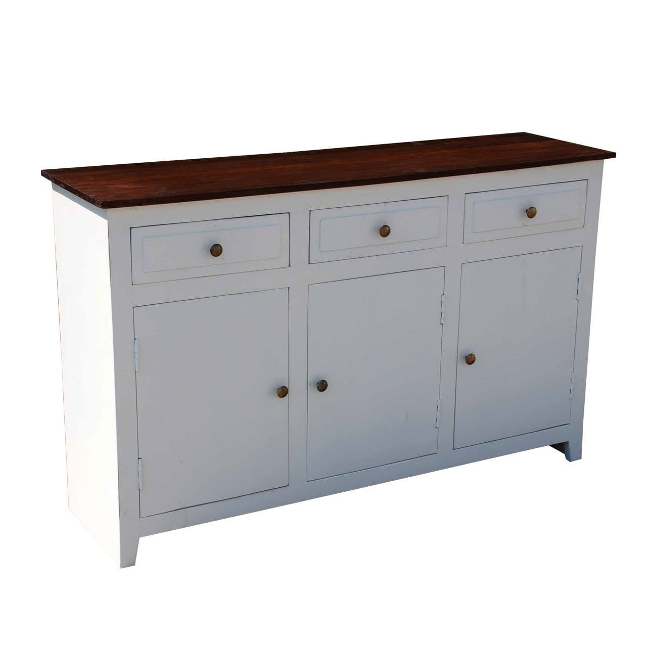 French Blanc Wooden Sideboard - Modern Farmhouse Buffet Cabinet with Storage for Dining Room, Living Room & Entryway | Solid Wood Furniture for Home Decor