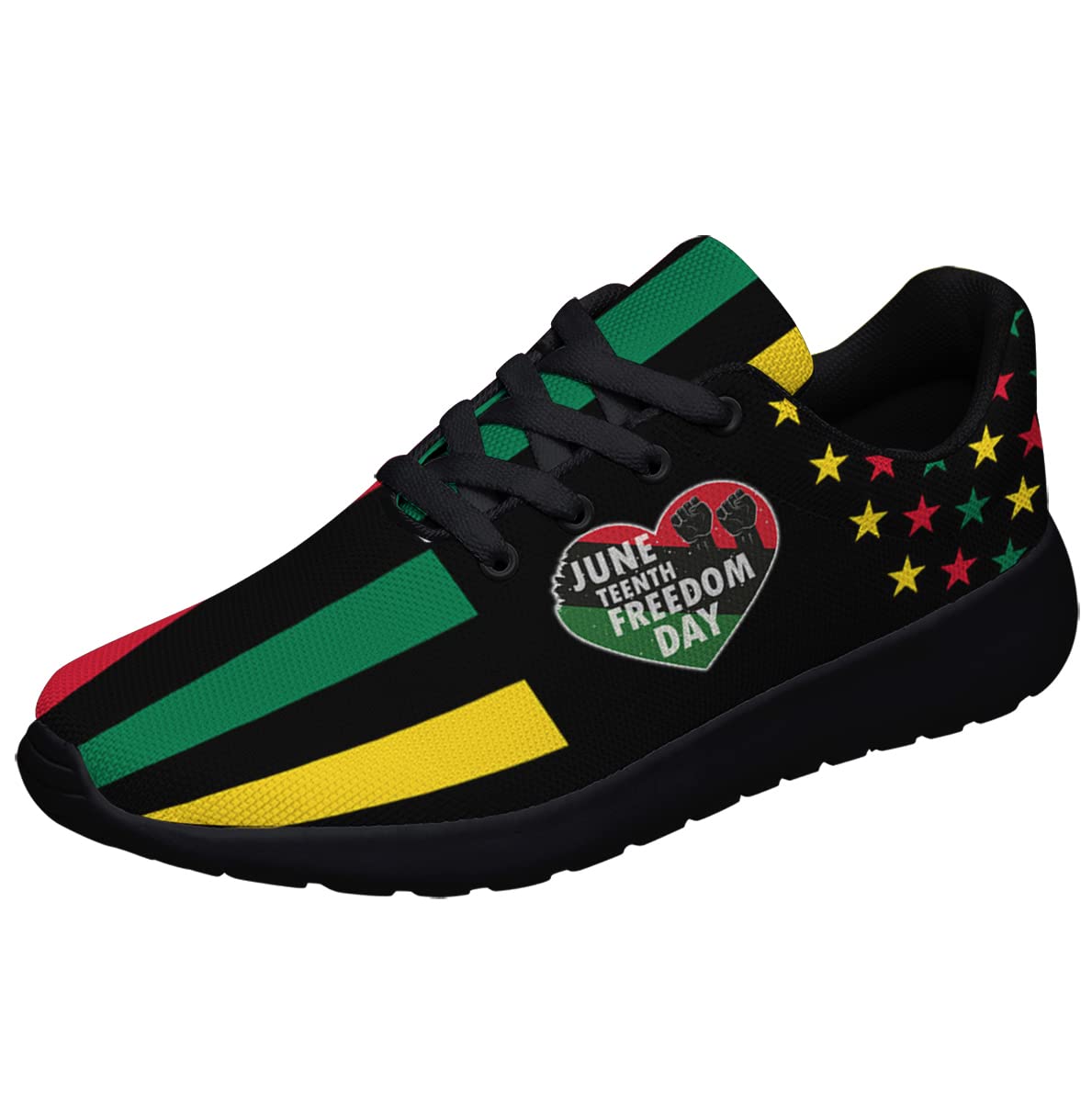 Juneteenth Freedom Day Running Sneakers for Men & Women - Commemorative African American Black History Tennis Shoes - Gift for Black Family - Perfect for Jogging, Workouts & Celebrating Juneteenth