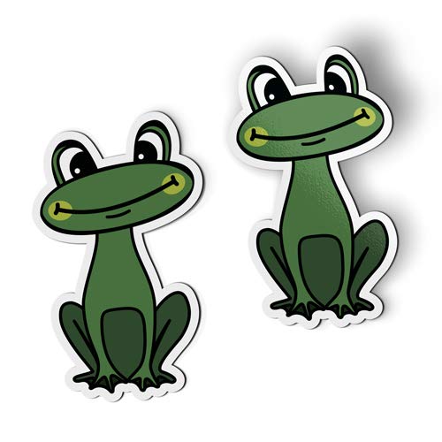 Set of 2 Adorable Green Frog Magnets - 3 Inch Fridge & Car Decor - Perfect for Kitchen, Office & Locker Organization