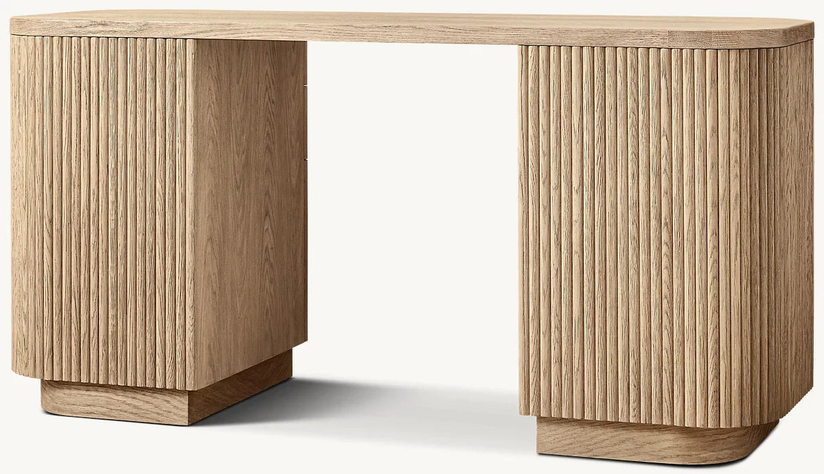 Mulholland Storage Desk - Modern Home Office Desk with Drawers & Shelves for Workspace Organization | Perfect for Small Spaces, Dorm Rooms & Home Offices