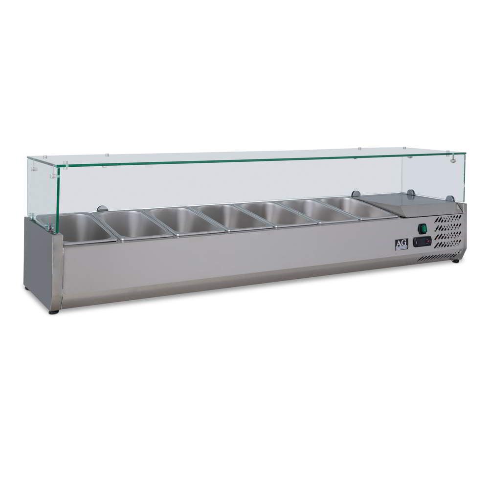 AG VRX1600 1600mm Commercial Saladette & Pizza Showcase Refrigerator - Perfect for Restaurants, Delis, and Pizzerias