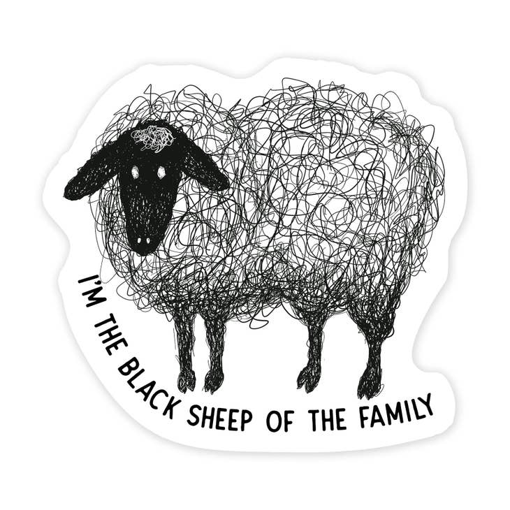 Black Sheep Vinyl Sticker - Waterproof, Durable Decal for Laptops, Cars & DIY Projects - Unique Design for Personalization