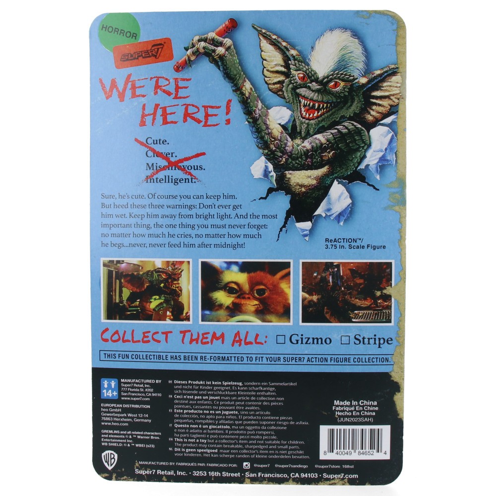 Guizmo (Gremlins) ReAction Figures Wave 01 - Collectible Movie Character Toy for Fans & Gift Ideas