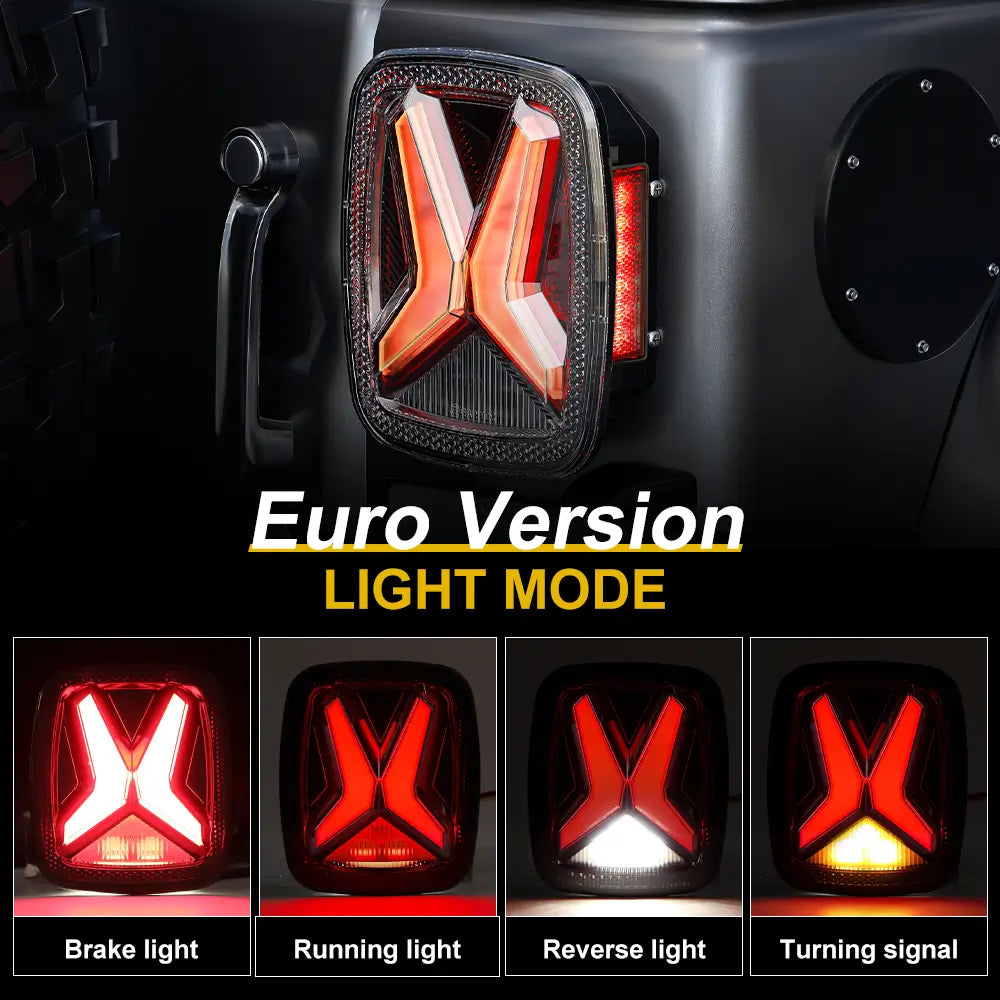 Upgraded LED Brake Tail Lights with License Plate & Side Marker Lights for Jeep Wrangler CJ YJ TJ (1976-2006) - Enhanced Visibility & Safety for Off-Road Adventures & Night Driving