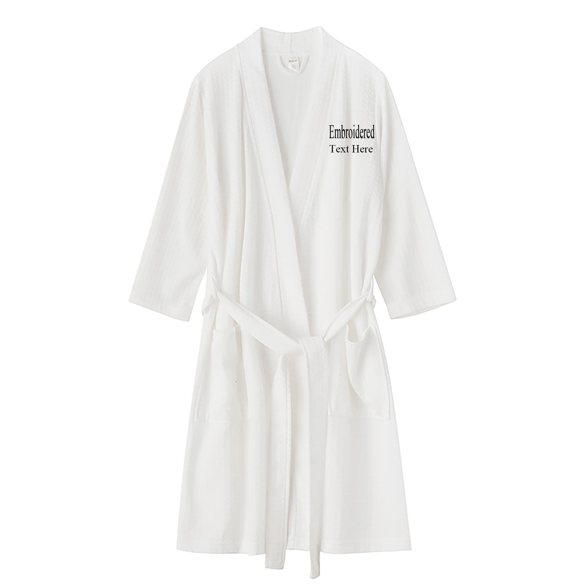 Personalized Couples Waffle Kimono Robes - Custom Name Embroidered Bathrobes for Spa, Honeymoon & Relaxation - Soft Sleepwear Pajamas for Anniversary Gifts & Romantic Getaways