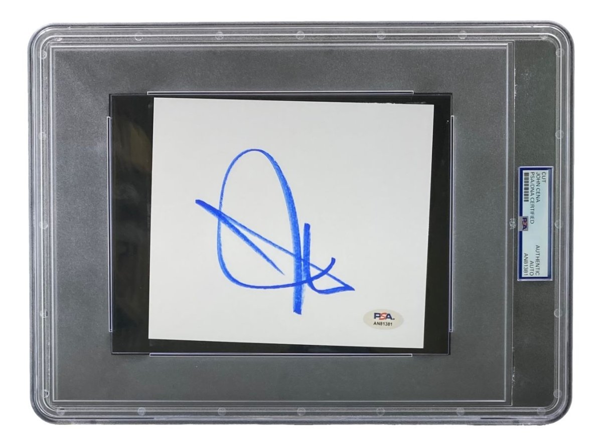 John Cena Autographed WWE Wrestling Memorabilia - PSA Certified Slabbed Large Cut Signature (AN81381) - Perfect for Collectors, Fans & Sports Memorabilia Displays