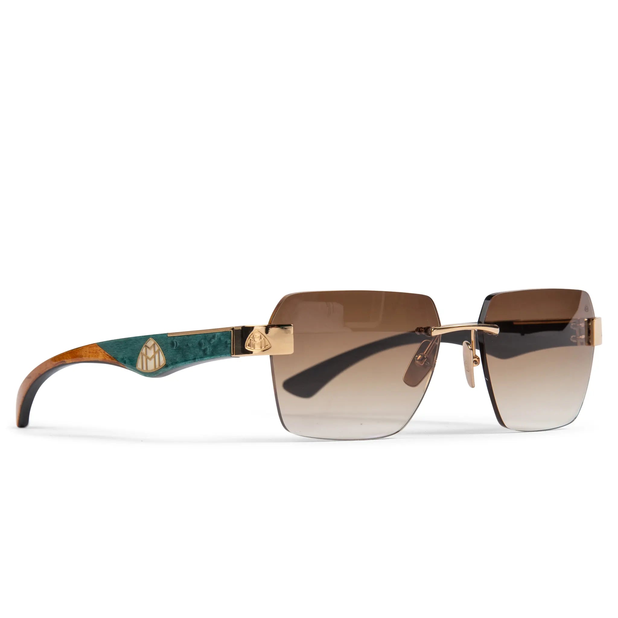 Maybach Eyewear The Magic I MG WDE M09 Gold Brown Polarized Sunglasses for Men - Luxury Designer Shades for Driving, Travel & Outdoor Activities