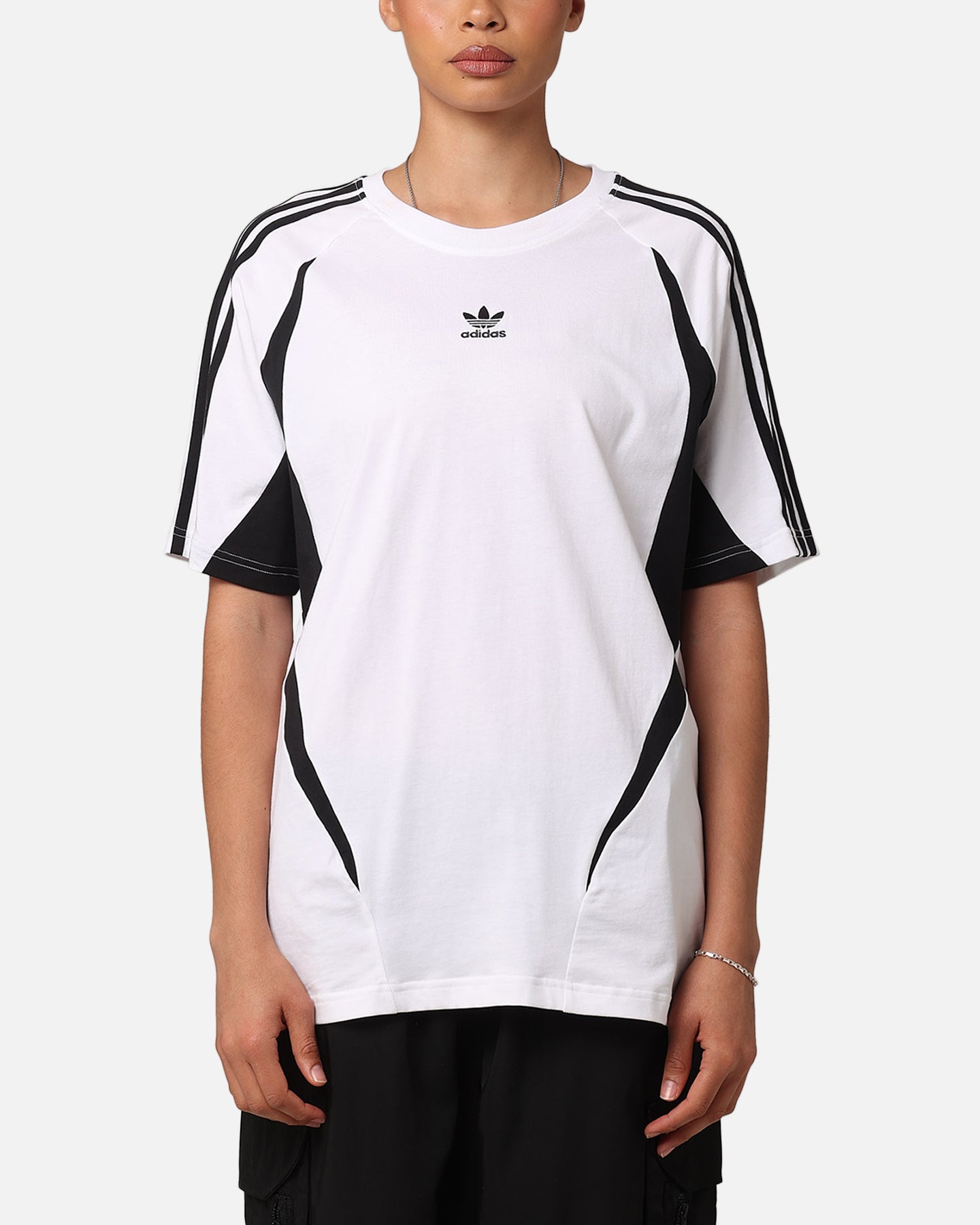 Adidas Archive T-Shirt for Men - Classic White & Black Cotton Tee - Casual Wear, Street Style, Gym & Everyday Outfits