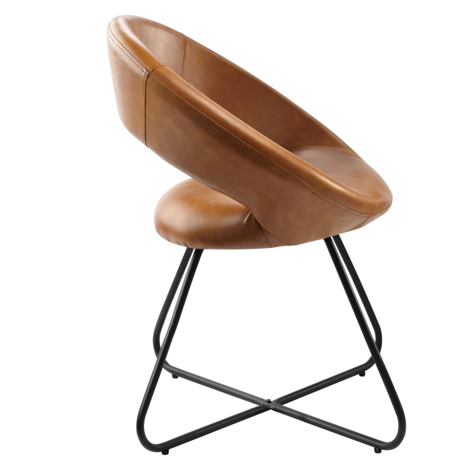 Moday Nouvelle Vegan Leather Dining Chairs Set of 2 - Black & Tan Faux Leather Modern Kitchen Chairs for Dining Room, Restaurant, and Home Decor
