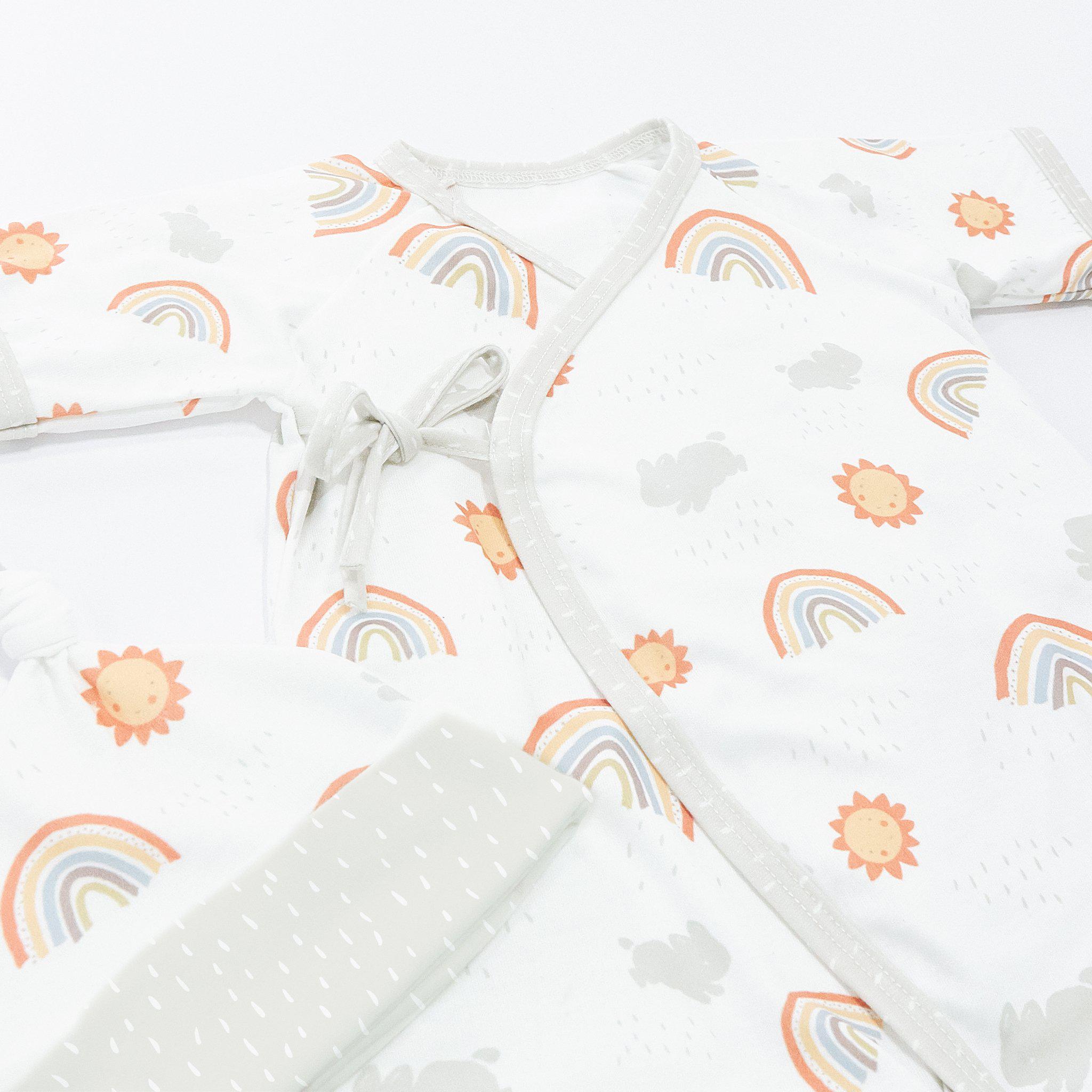 Little Sunshine Kimono Romper and Hat Set - Baby Girl Outfit for Photoshoot, Birthday & Special Occasions