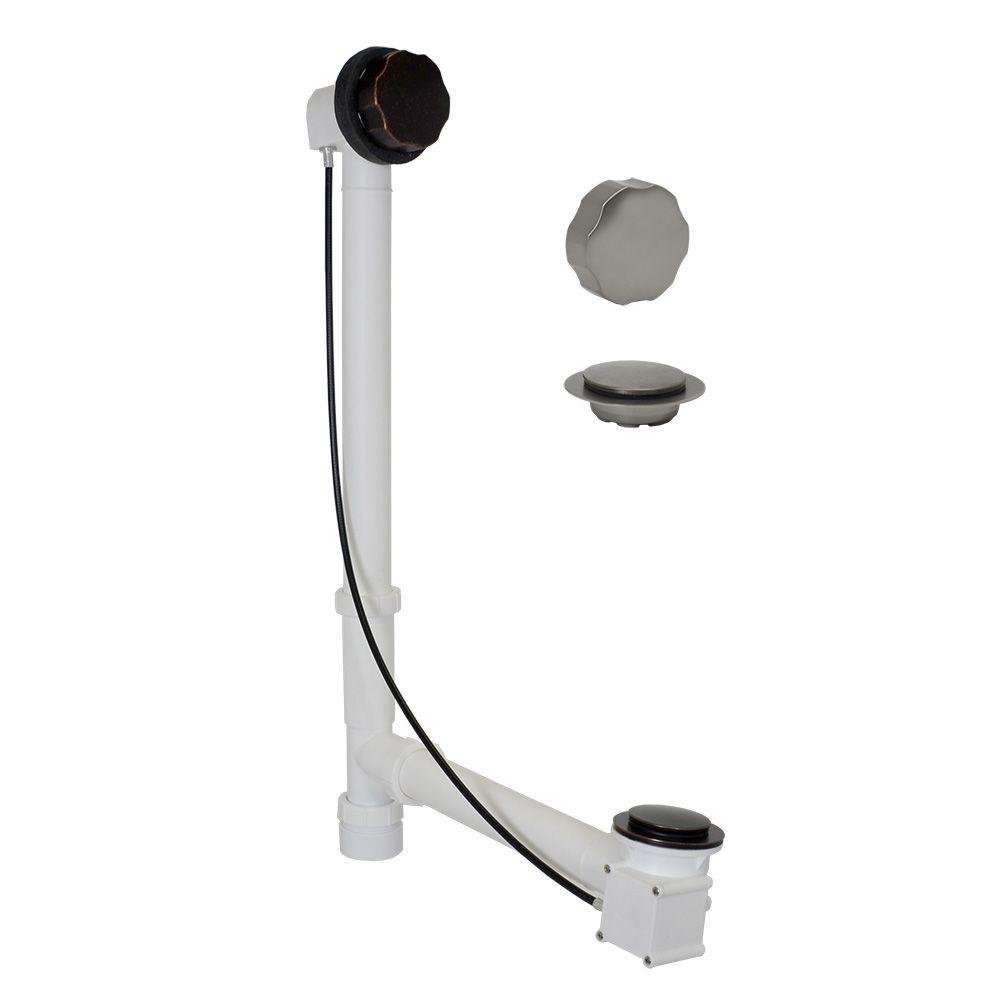 Everbilt White Polypropylene Bath Drain Pipe with Oil Rubbed Bronze Trim - Durable Shower & Bathtub Drainage Solution for Bathroom Remodeling