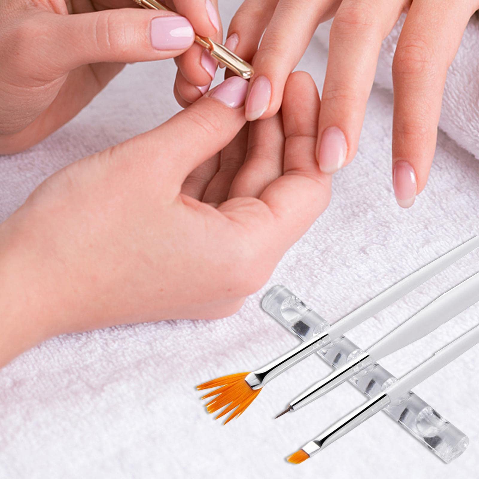5-Grid Clear Nail & Brush Holder Stand - Organizer for Makeup Brushes, Paint Brushes, Art Supplies, Pens & Calligraphy Tools | Perfect for Salon, Art Studio & Home Office Organization