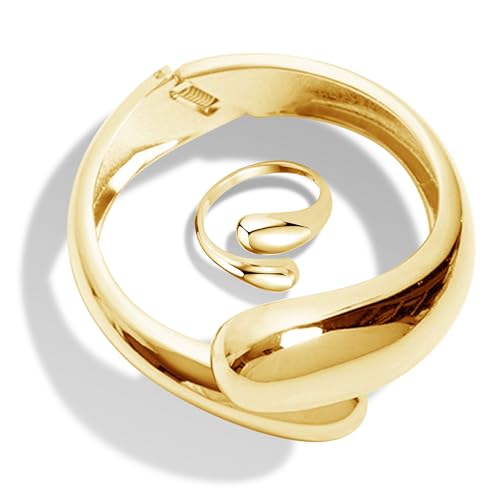 A Gold Teardrop Bracelet+Ring