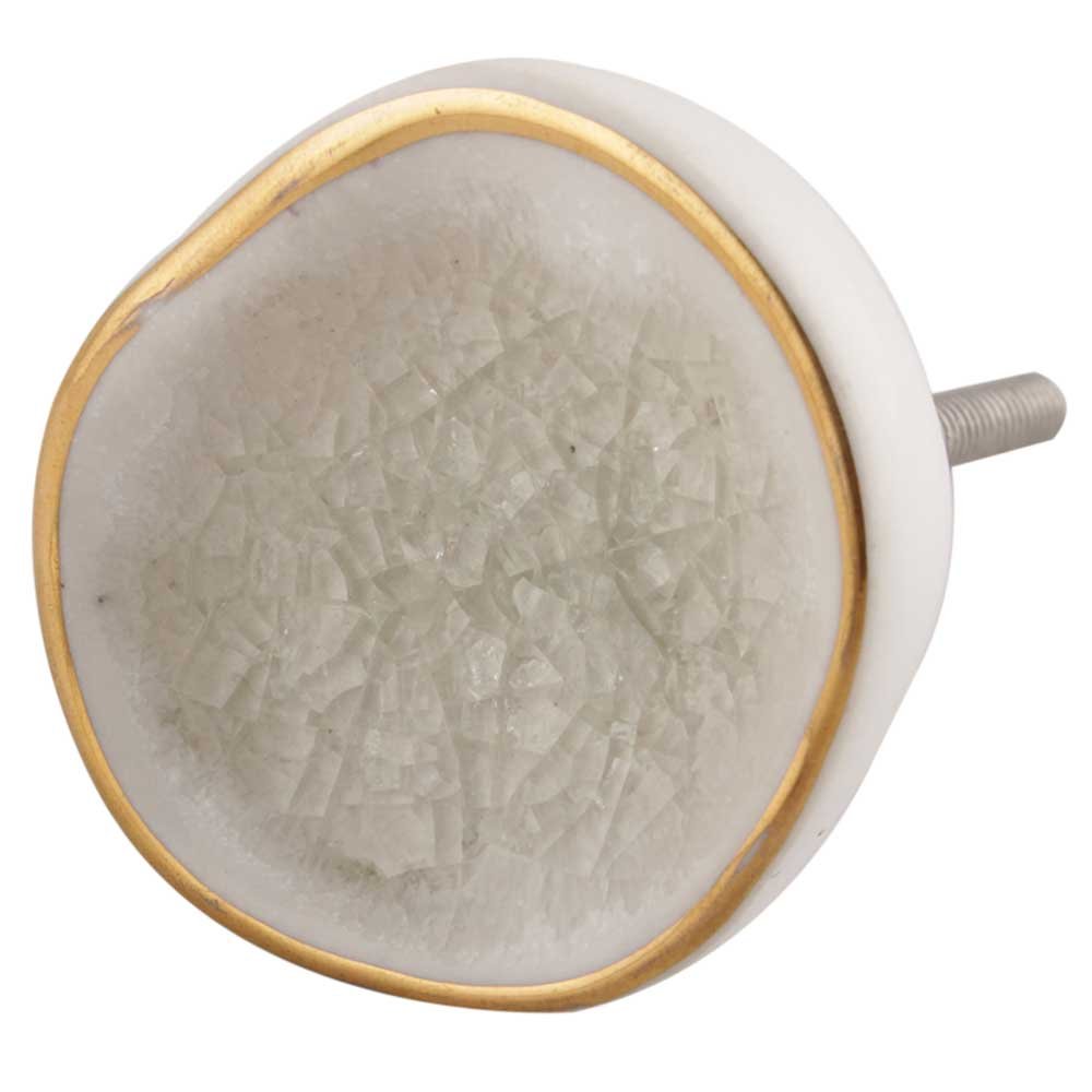 16 Pack White Ocean Crater Ceramic Drawer Knobs - Premium Kitchen Cabinet Hardware & Dresser Pulls for Home Upgrade - Perfect for Modern Cabinets, Wardrobes, and Furniture Makeovers