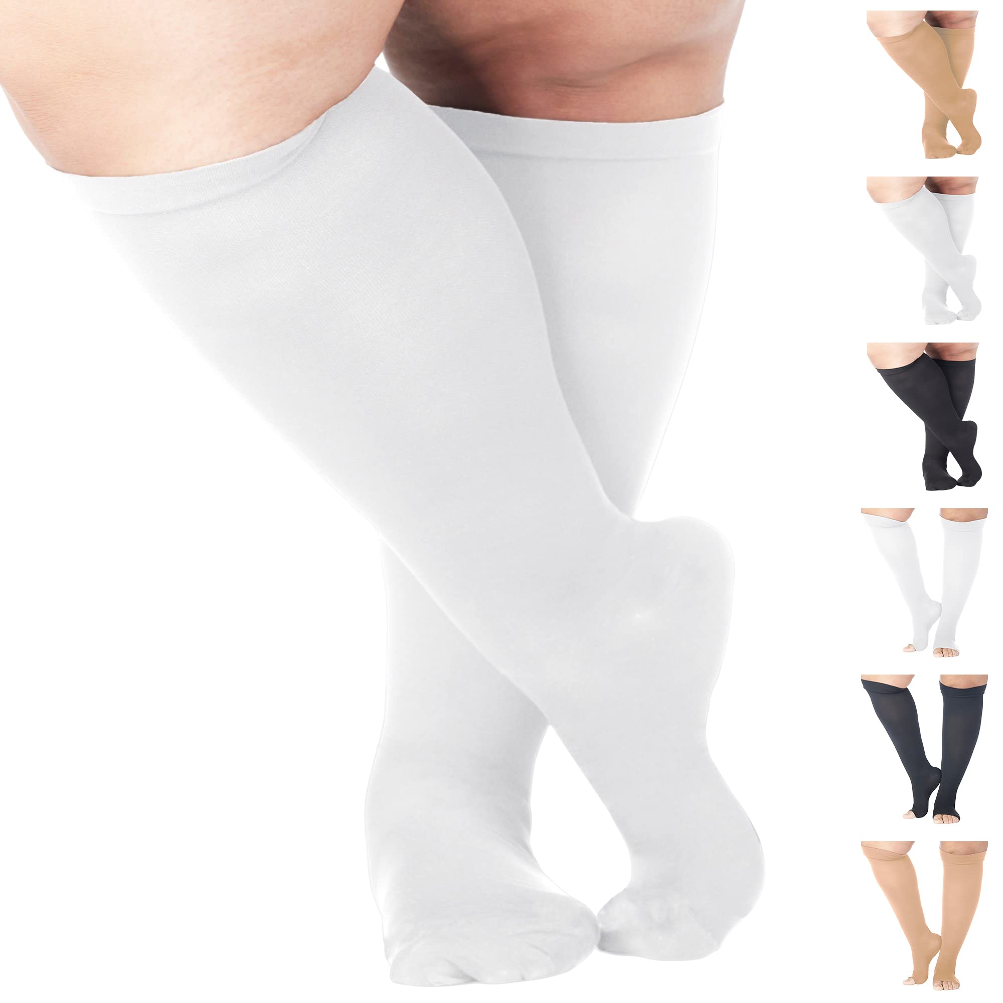 Best Unisex Compression Socks 10-20mmHg - Open & Closed Toe Options - Made in USA - Perfect for Running, Travel & Circulation Support
