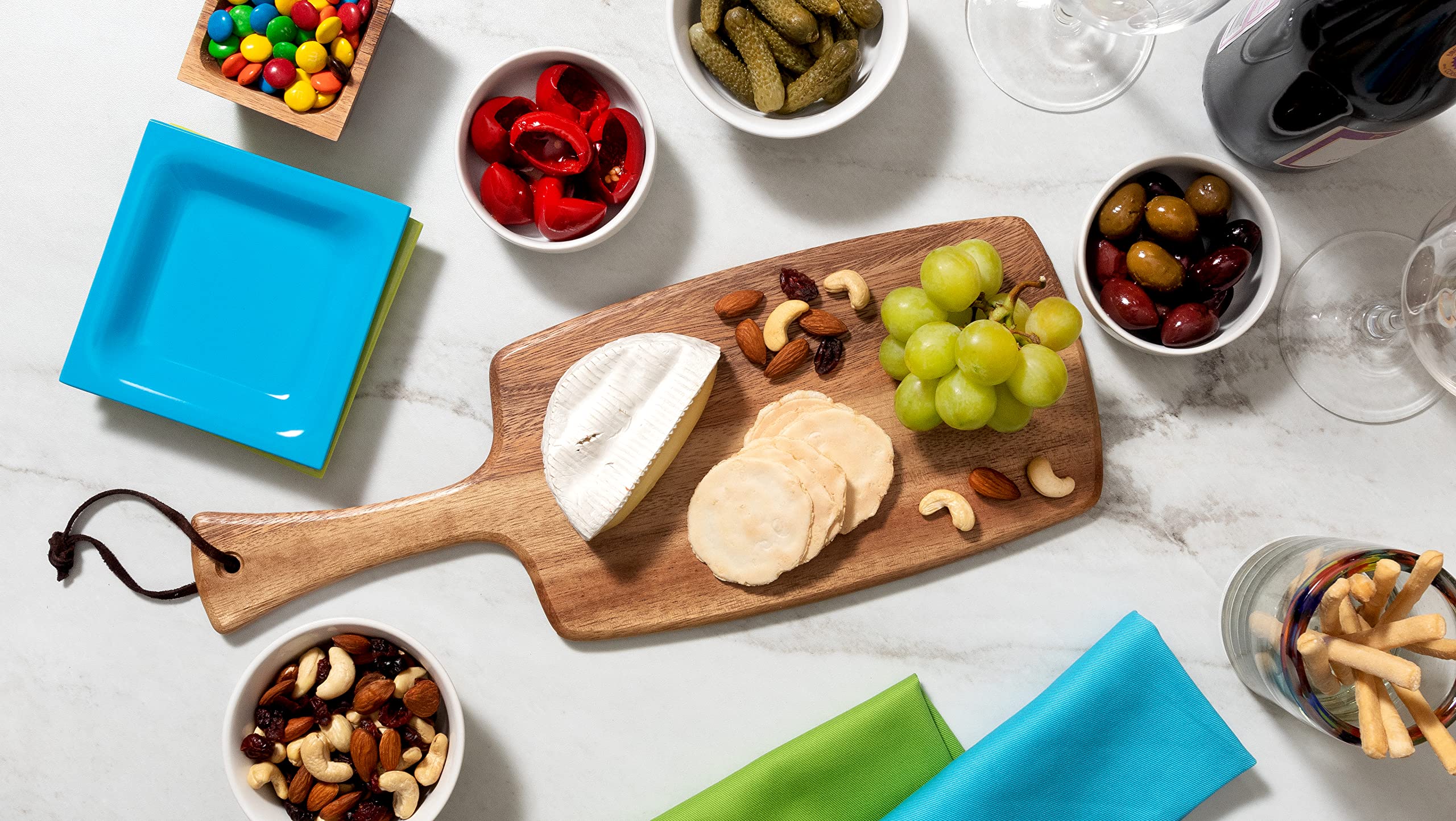 Lipper International 1316 Acacia Wood Charcuterie Board for Cheese, Meat & Snacks - 16