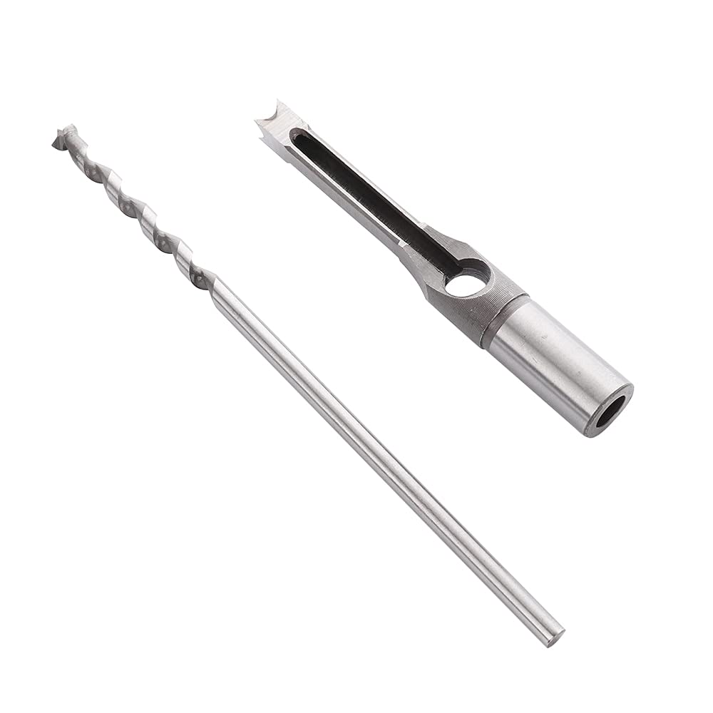 10mm/16mm Square Hole Mortiser Drill Bit Set - Woodworking Electric Drill Tools for Square Holes - Power Tool Accessories for Cabinets, Furniture & DIY Projects (16mm Overall Length)